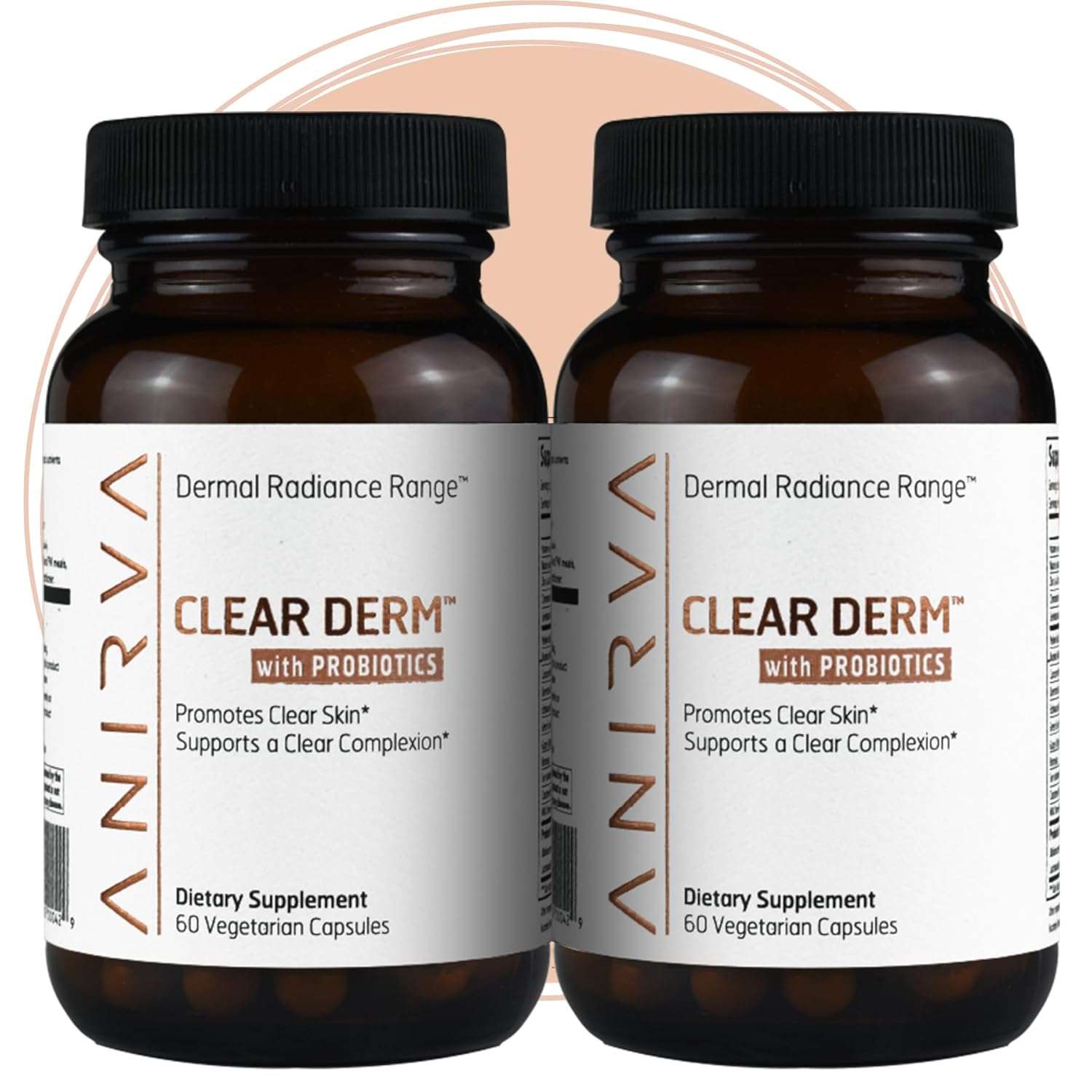 Adult Acne Treatment: 2-Pack Zinc Pills with Probiotics by Anirva - Clear Derm Solution for Hormonal Acne