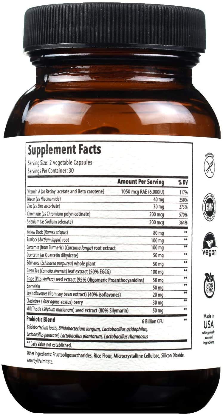 Adult Acne Treatment: 2-Pack Zinc Pills with Probiotics by Anirva - Clear Derm Solution for Hormonal Acne