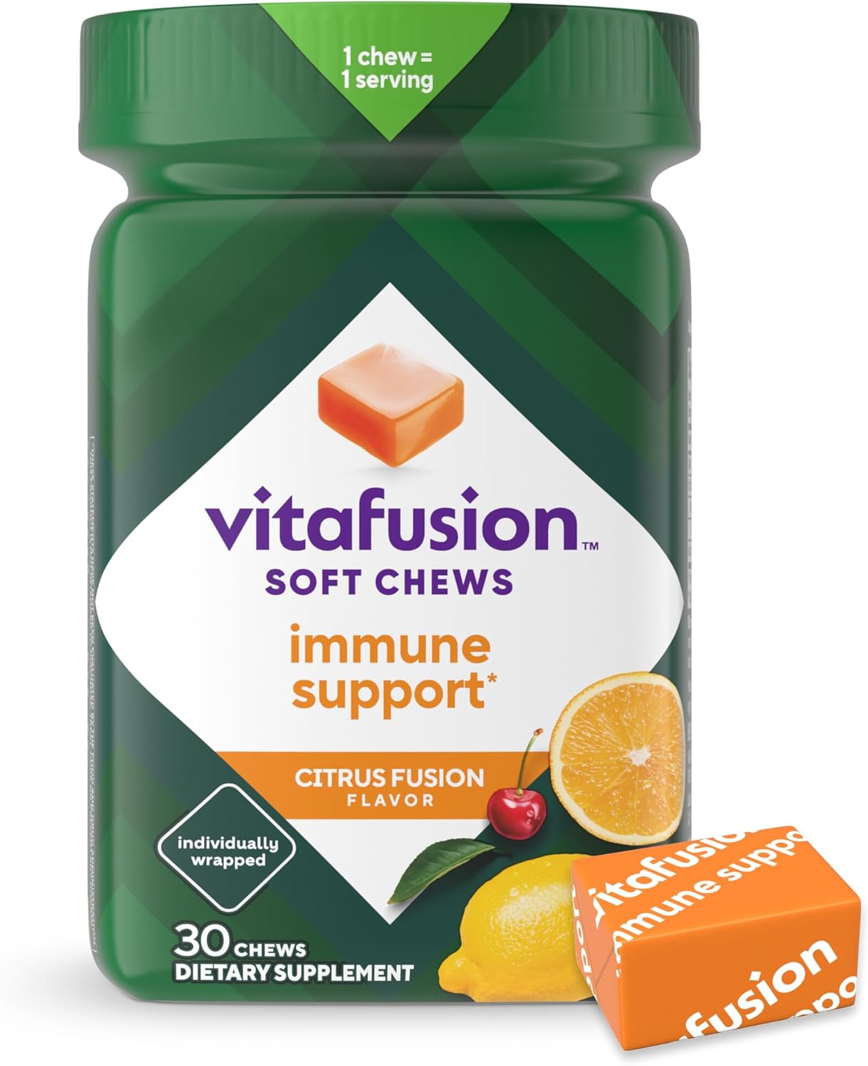 Adult Vitamin C Soft Chews for Immune Support - Citrus Fusion Flavor - 30 Chews