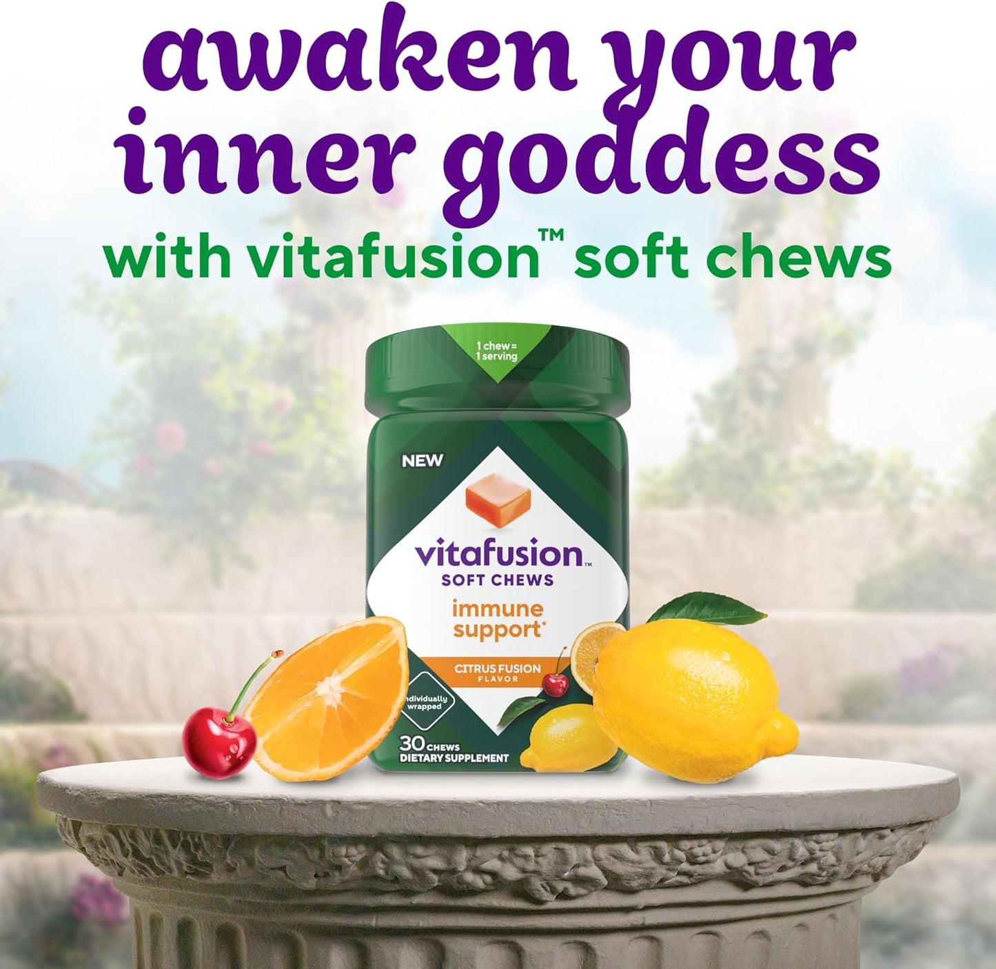 Adult Vitamin C Soft Chews for Immune Support - Citrus Fusion Flavor - 30 Chews