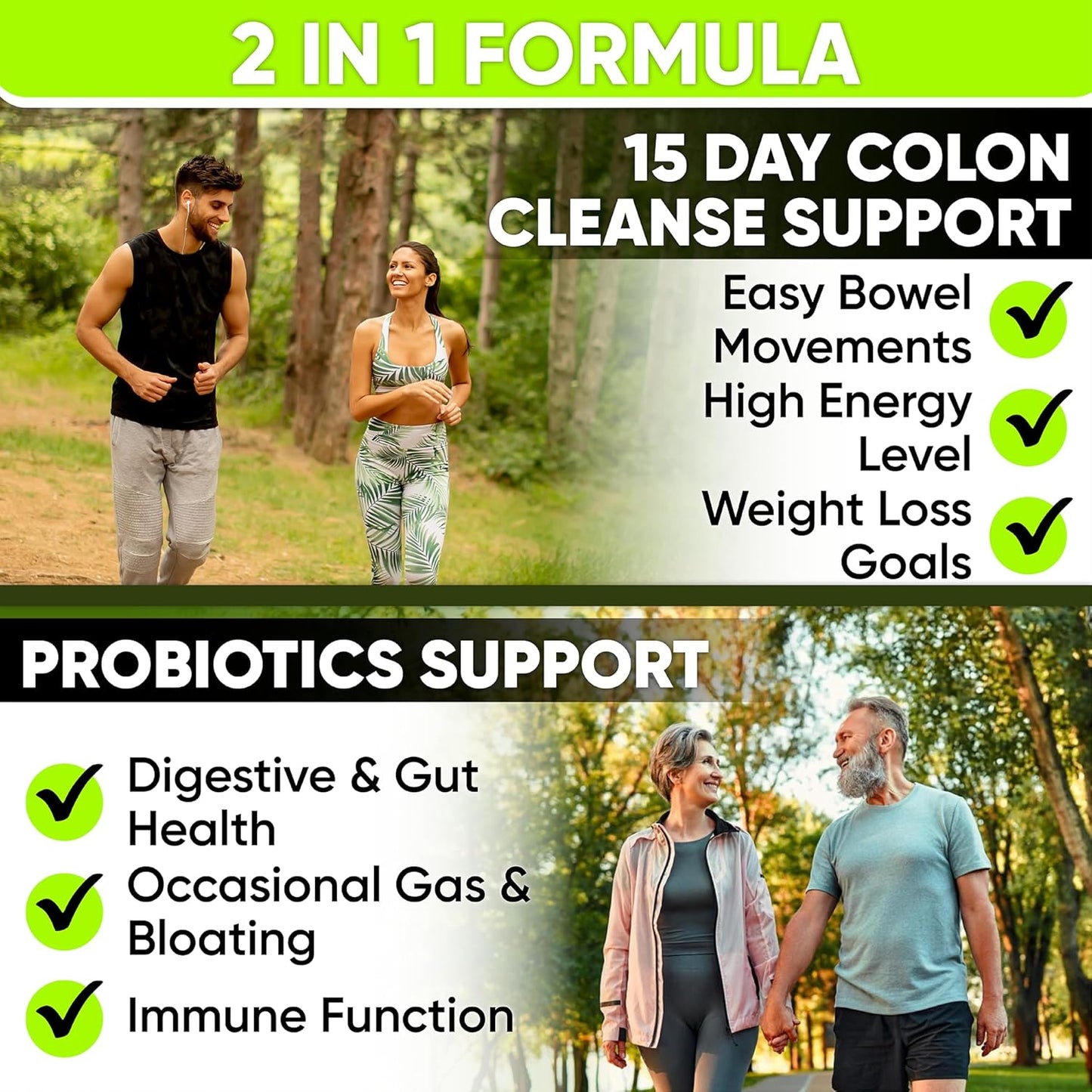 Advanced 15-Day Gut Cleanse Detox with Probiotics and Psyllium Husk - Colon Cleanser for Men & Women, Constipation Relief, Digestive Health - 60 Capsules