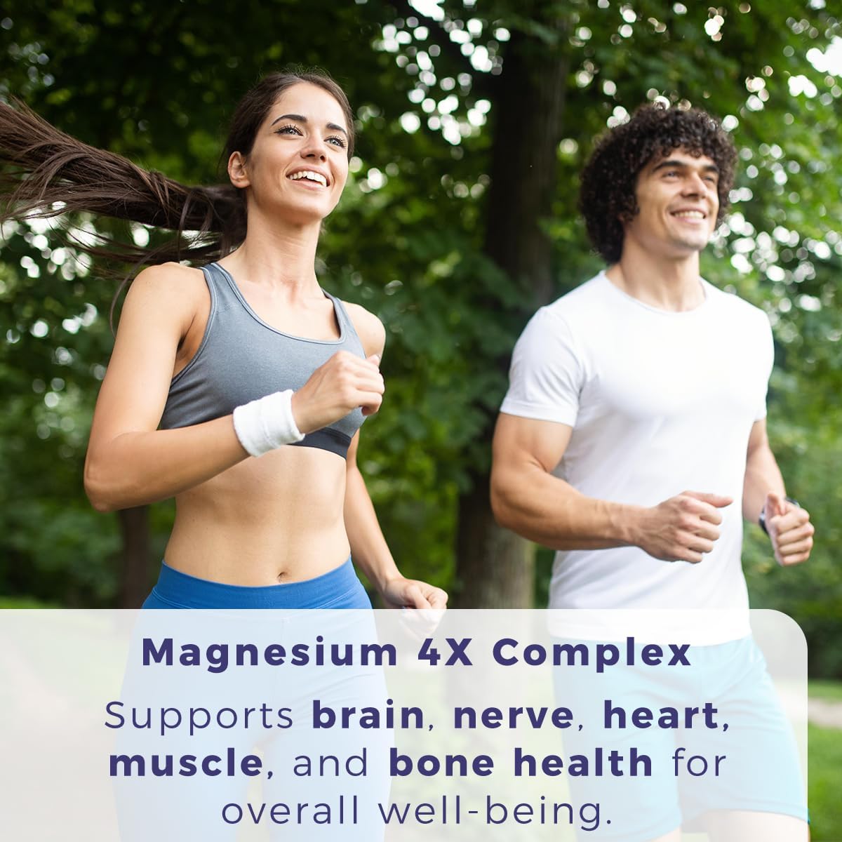 Advanced 4X Magnesium Complex Supplement - 300mg for Stress, Sleep, Muscle & Bone Health - High Absorption Chelated Glycinate, Citrate, Malate & Ascorbate - 90 Capsules