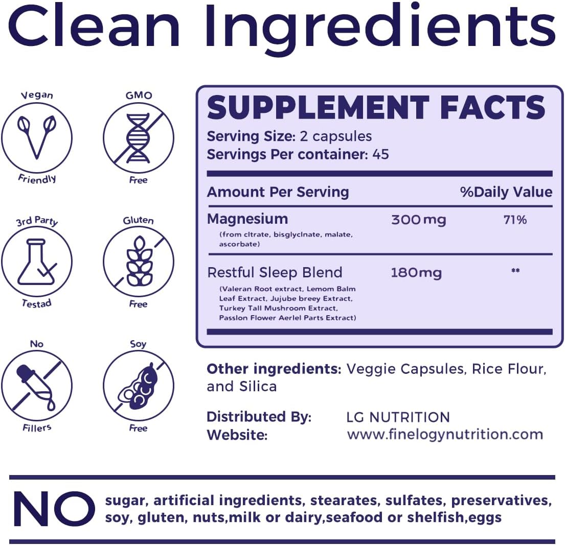 Advanced 4X Magnesium Complex Supplement - 300mg for Stress, Sleep, Muscle & Bone Health - High Absorption Chelated Glycinate, Citrate, Malate & Ascorbate - 90 Capsules