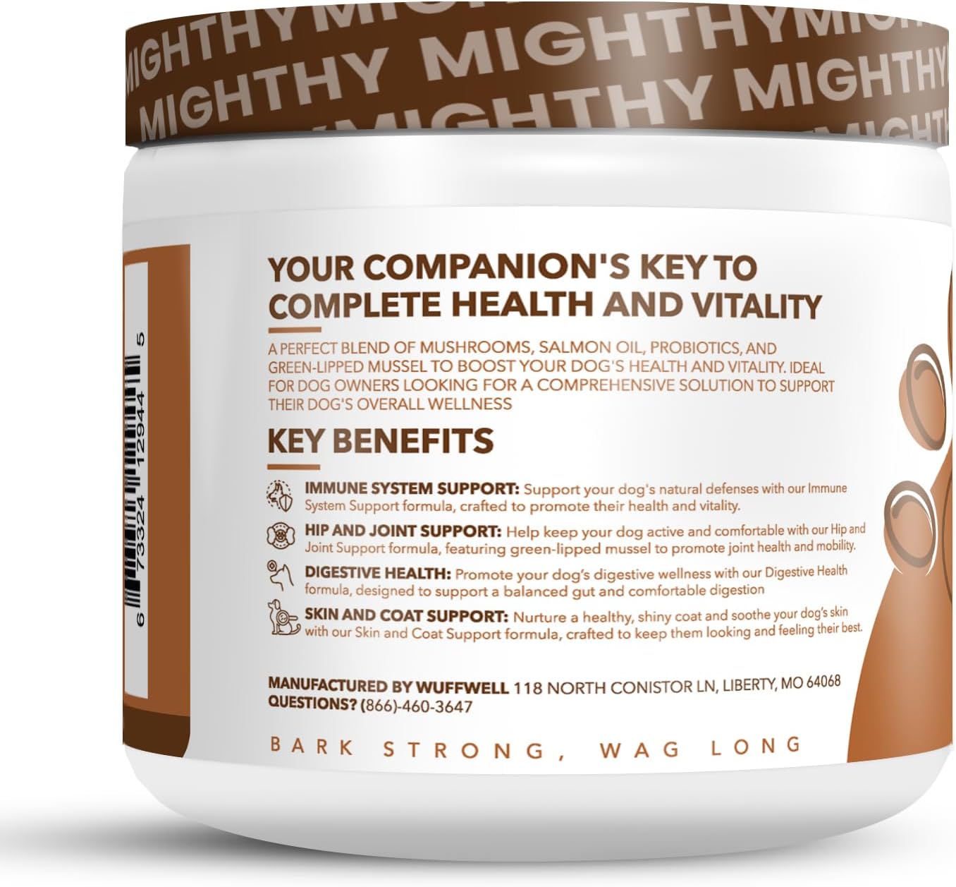 Advanced 7 Mushroom Blend Dog Supplement with Turkey Tail, Lions Mane, Reishi - 140 Chews - Green Lipped Mussel, Salmon Oil, Probiotics for Immune Support