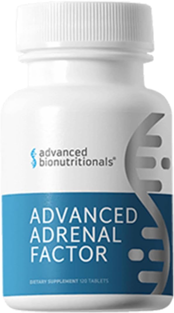 Advanced Bionutritionals Adrenal Factor - Supports Adrenal Gland Function, Cortisol Levels, Energy - Non GMO, Gluten Free, Dairy Free, Vegan - 120 Tablets
