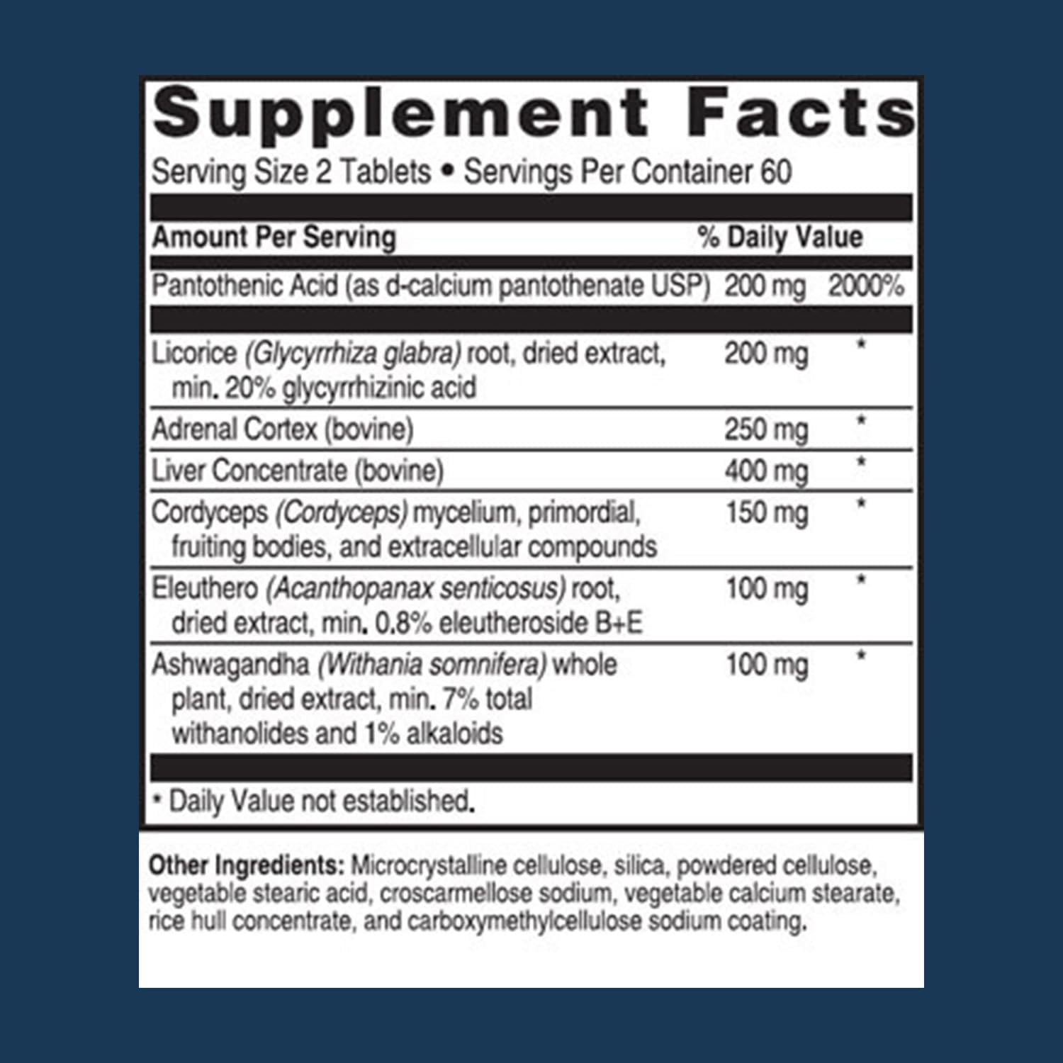 Advanced Bionutritionals Adrenal Factor - Supports Adrenal Gland Function, Cortisol Levels, Energy - Non GMO, Gluten Free, Dairy Free, Vegan - 120 Tablets