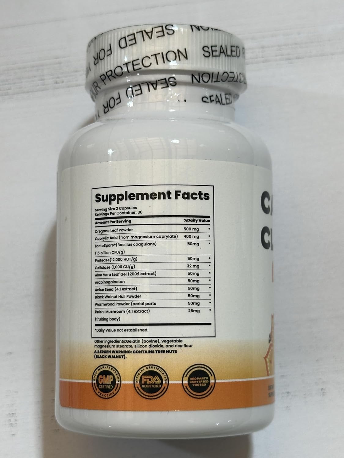 Advanced Candida Cleanse Supplement - Gut & Colon Support with Oregano Leaf, Wormwood, Black Walnut, and Caprylic Acid Formula