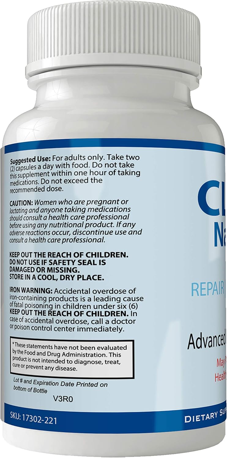 Advanced Clear Nails Plus Supplement with Biotin - Hair Growth Vitamins - Gluten Free 60 Capsules - Extra Strength Formula for Hair, Lashes, Skin, and Nails