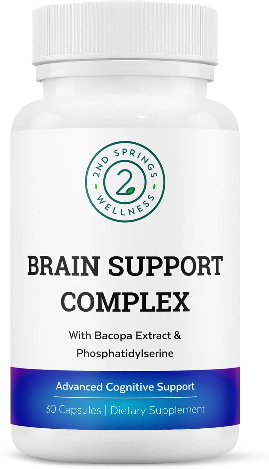 Advanced Cognitive Support Supplement with Ginkgo Biloba, Bacopa Monnieri, Phosphatidylserine, Huperzine-A, St. John's Wort - 30 Ct - Brain Support Complex