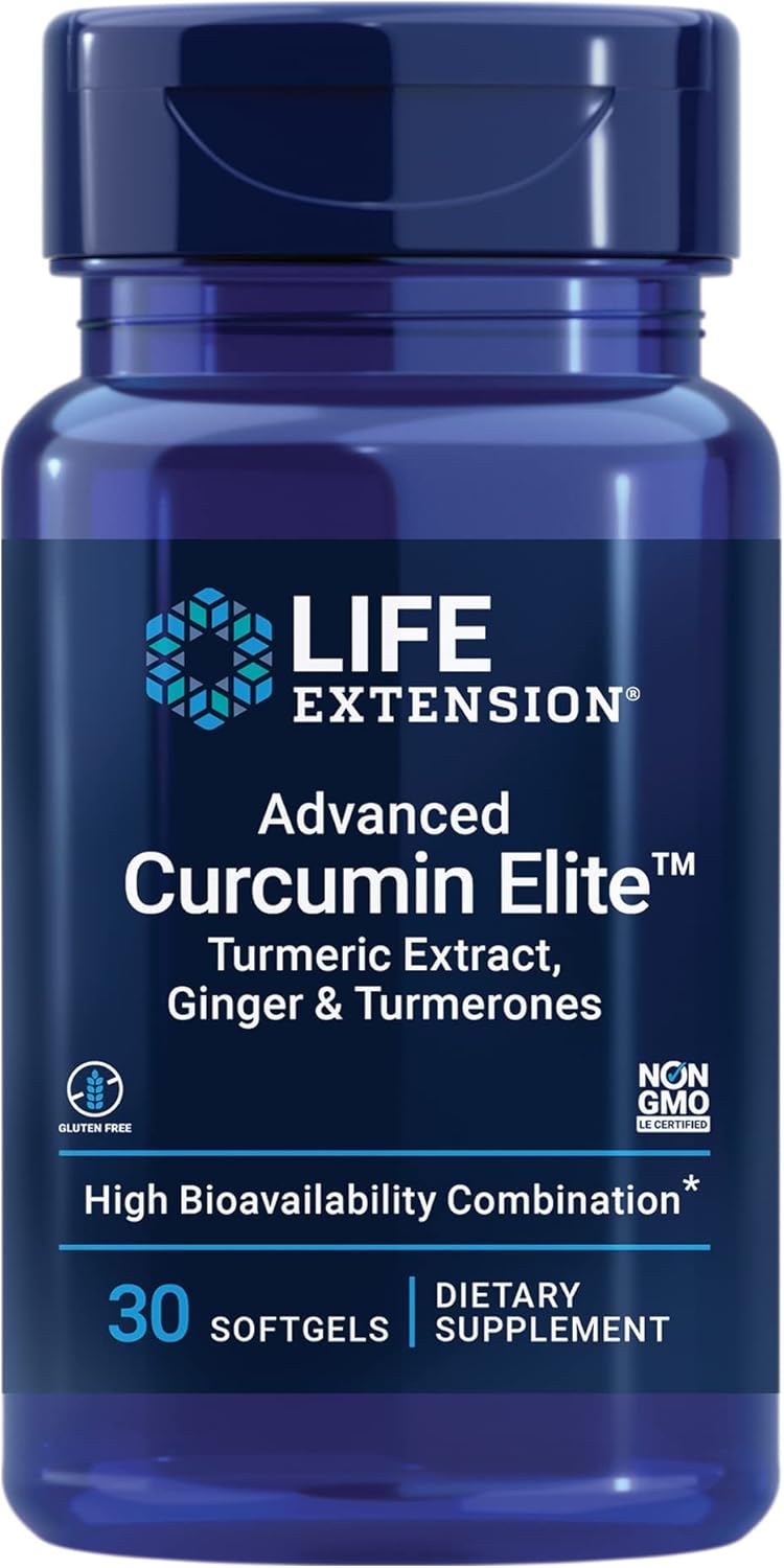 Advanced Curcumin Elite Turmeric Extract with Ginger for Inflammatory & Immune Support - Cardiovascular & Brain Health - 30 Softgels