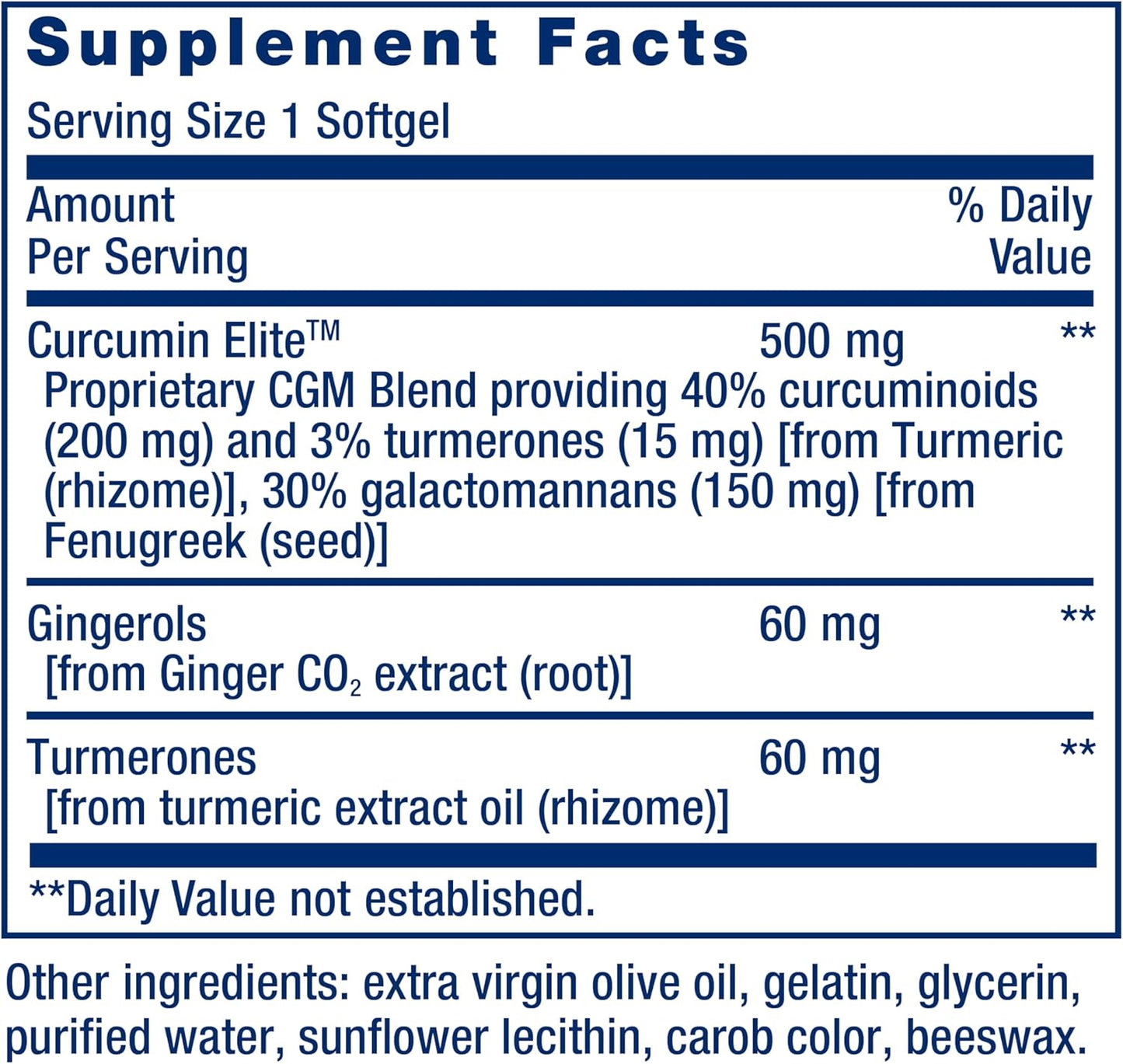 Advanced Curcumin Elite Turmeric Extract with Ginger for Inflammatory & Immune Support - Cardiovascular & Brain Health - 30 Softgels