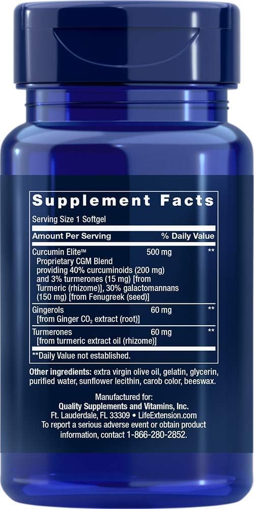 Advanced Curcumin Elite Turmeric Extract with Ginger & Turmerones - 30 Softgels