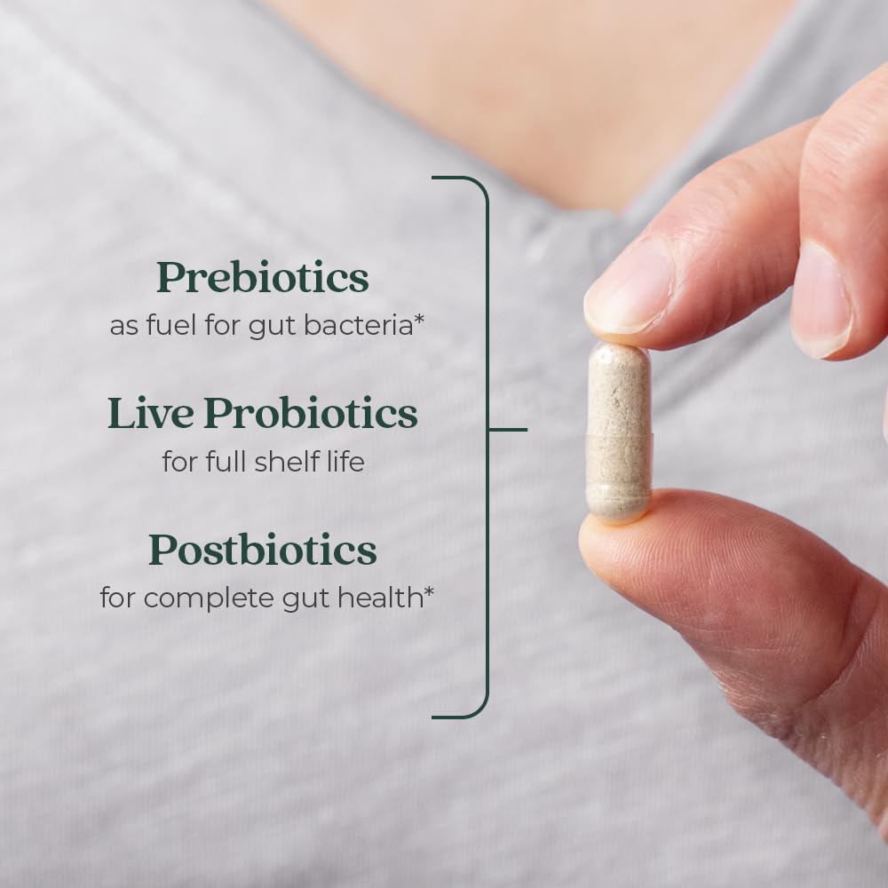 Advanced Digestion & Gut Health Probiotic - 60 ct (2 Month Supply) with Prebiotics + Postbiotics, Clinically Studied Strains, Vegan, Non-GMO