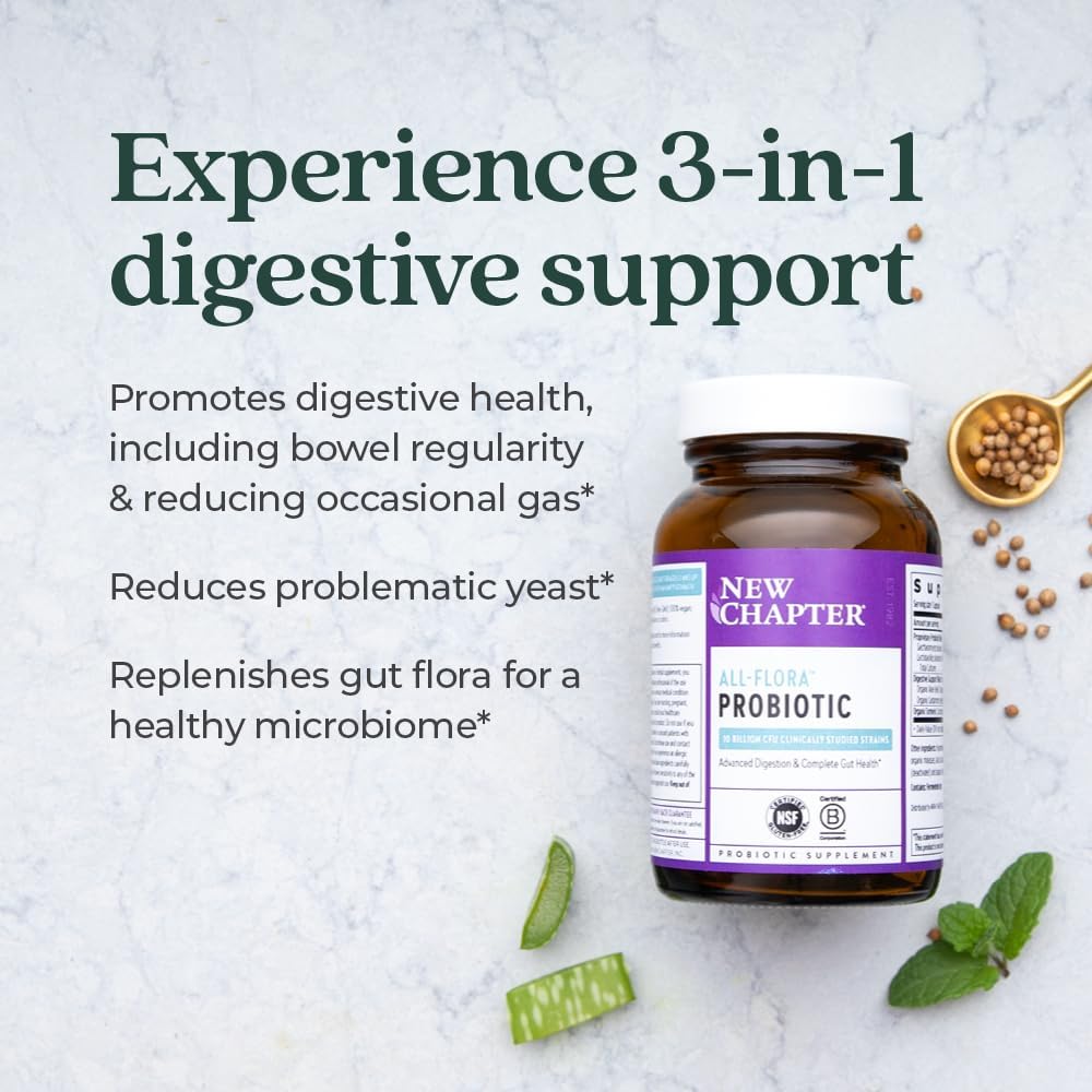 Advanced Digestion & Gut Health Probiotic - 60 ct (2 Month Supply) with Prebiotics + Postbiotics, Clinically Studied Strains, Vegan, Non-GMO