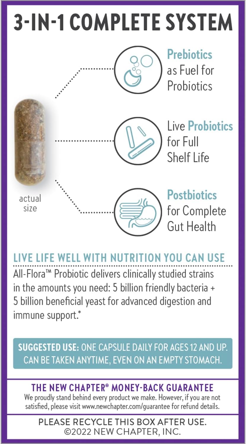 Advanced Digestion & Gut Health Probiotic - 60 ct (2 Month Supply) with Prebiotics + Postbiotics, Clinically Studied Strains, Vegan, Non-GMO