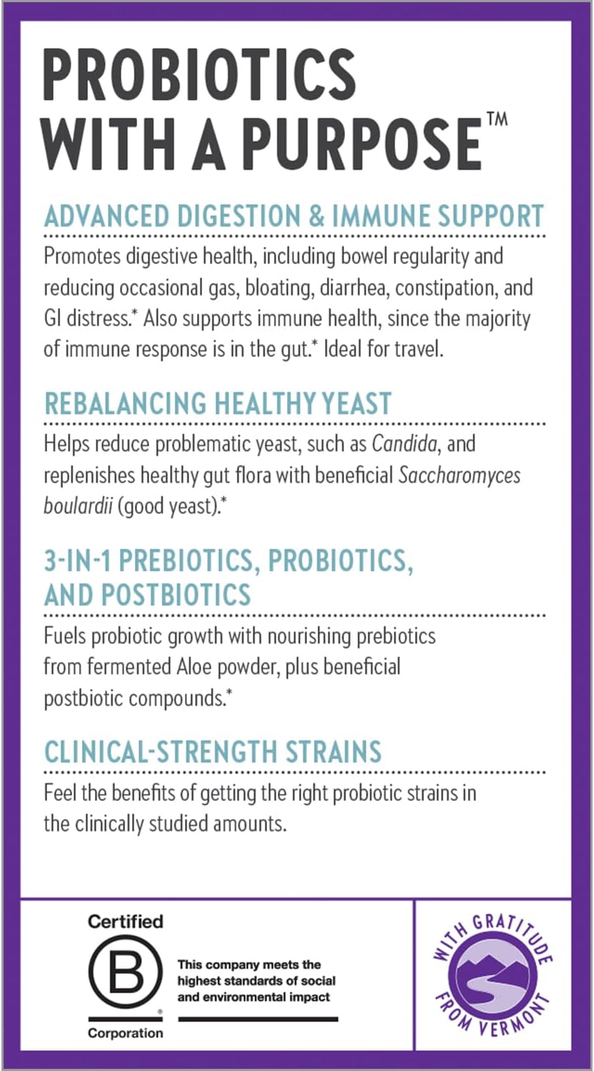 Advanced Digestion & Gut Health Probiotic - 60 ct (2 Month Supply) with Prebiotics + Postbiotics, Clinically Studied Strains, Vegan, Non-GMO
