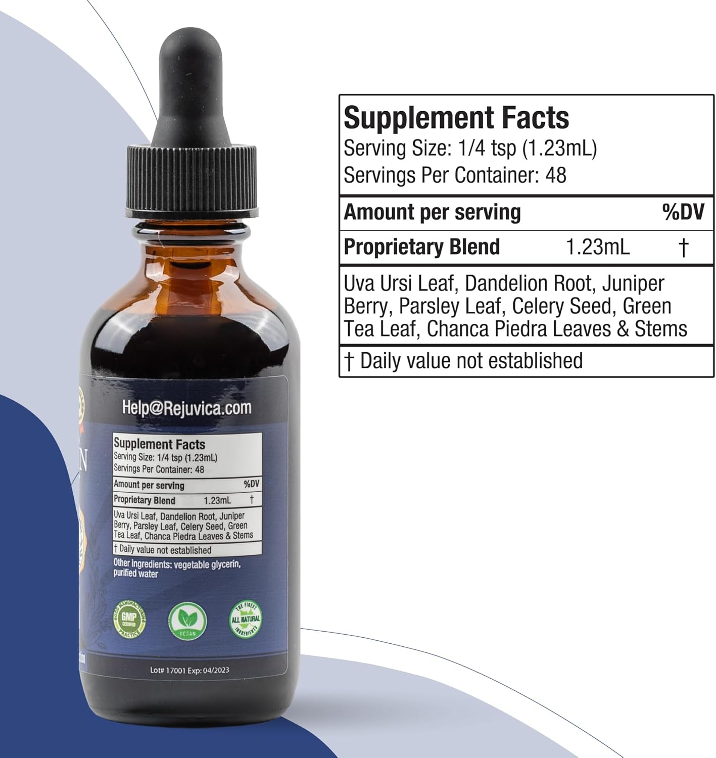 Advanced Diuretic Water Retention Support Supplement - Liquid Formula with Dandelion, Uva Ursi, Juniper Berry, Celery Seed, Green Tea - Rejuvica Health Hydrocin