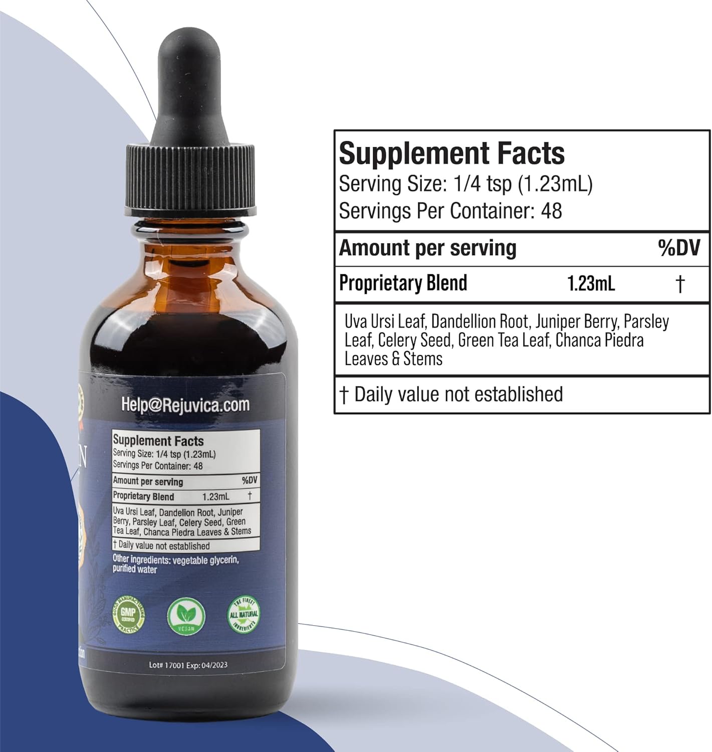 Advanced Diuretic Water Retention Support Supplement - Liquid Formula with Dandelion, Uva Ursi, Juniper Berry, Celery Seed, Green Tea - Rejuvica Health Hydrocin