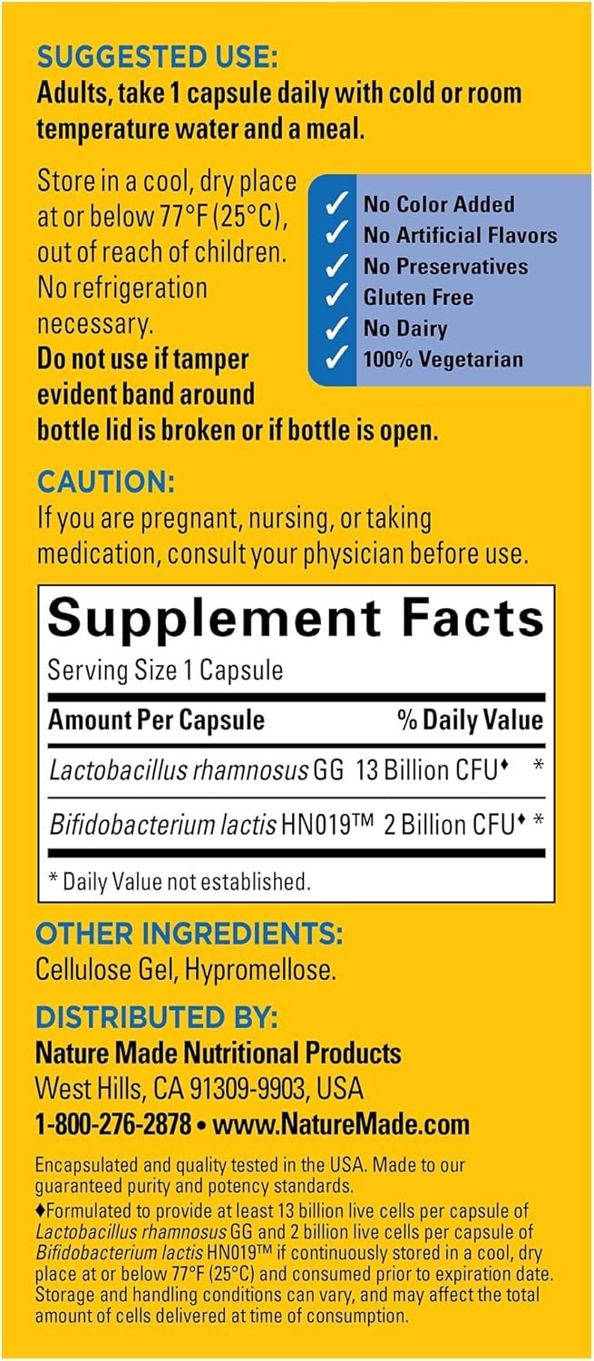 Advanced Dual Action Digestive Probiotics for Women and Men - 30 Capsules - 30 Day Supply