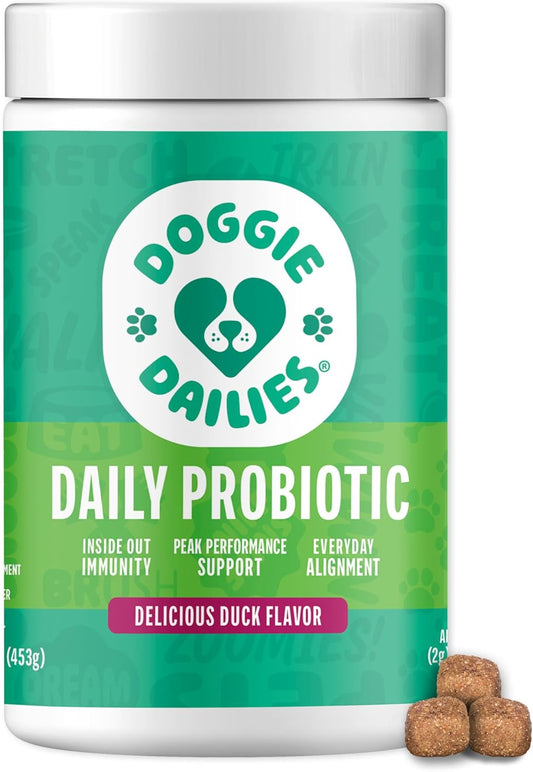 Advanced Duck Flavored Probiotics for Dogs - 225 Chews, Supports Digestive & Immune Health
