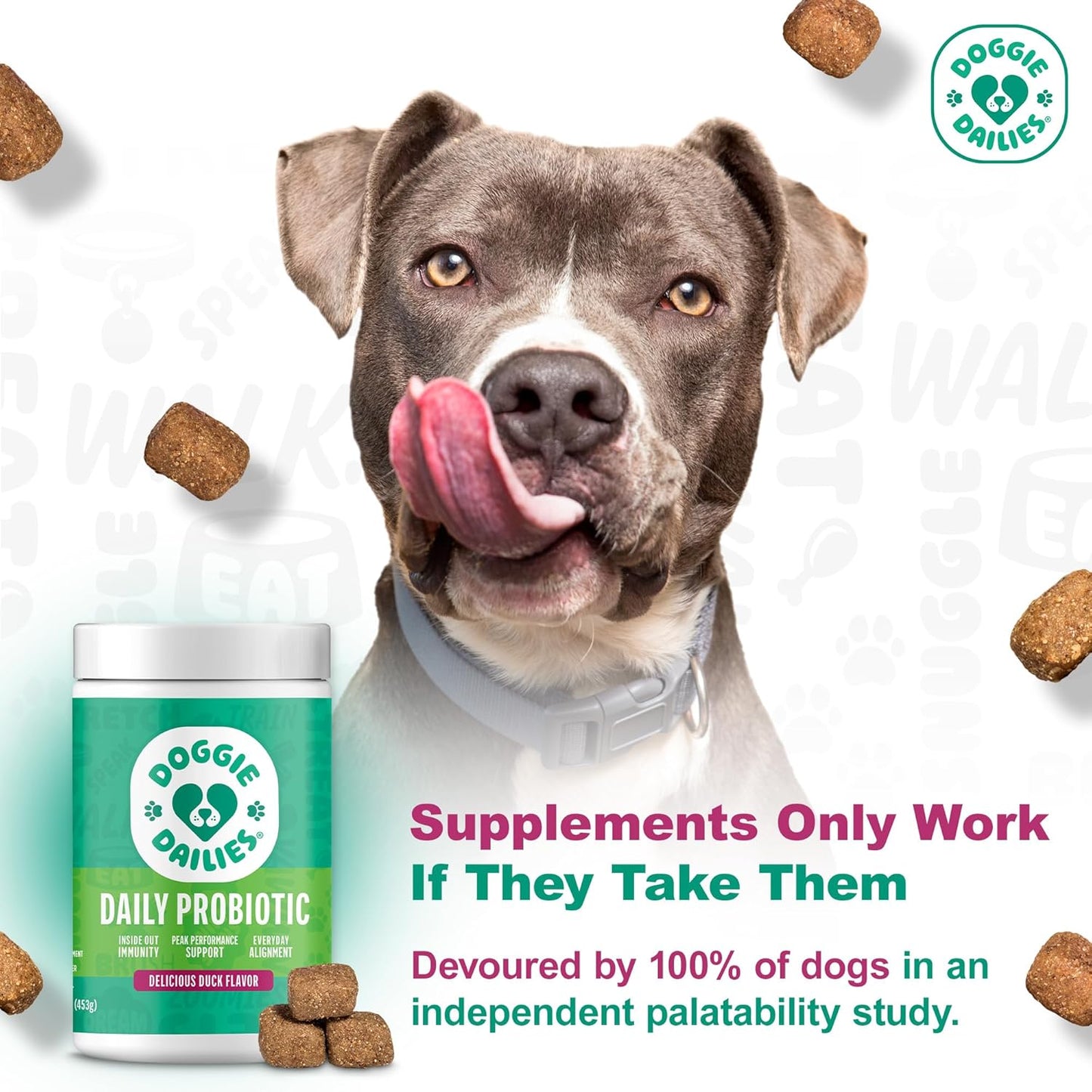 Advanced Duck Flavored Probiotics for Dogs - 225 Chews, Supports Digestive & Immune Health