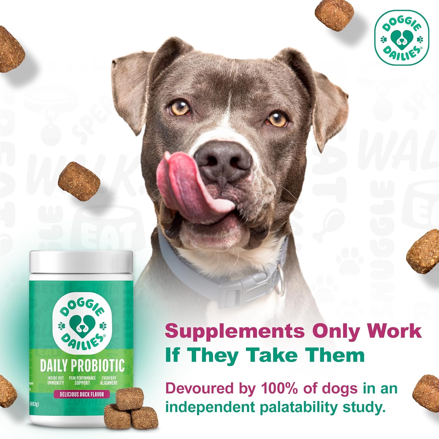 Advanced Duck Flavored Probiotics for Dogs - 225 Chews, Supports Digestive & Immune Health