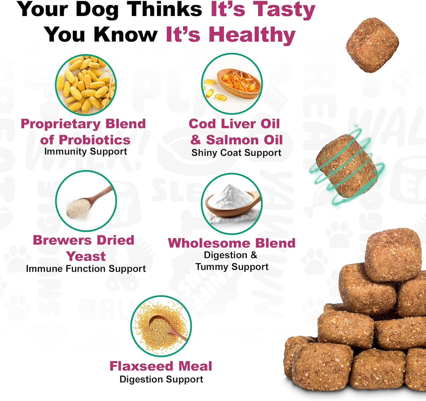 Advanced Duck Flavored Probiotics for Dogs - 225 Chews, Supports Digestive & Immune Health