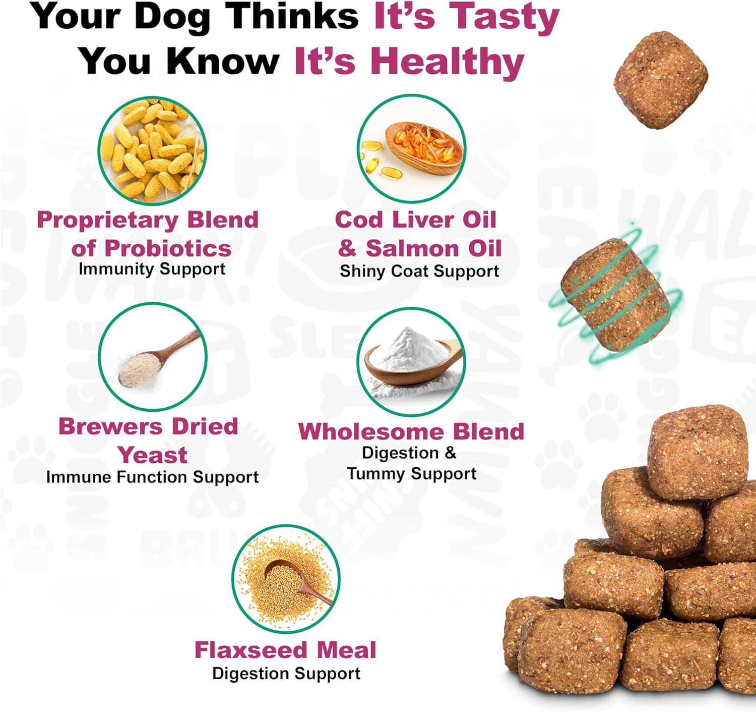 Advanced Duck Flavored Probiotics for Dogs - 225 Chews, Supports Digestive & Immune Health