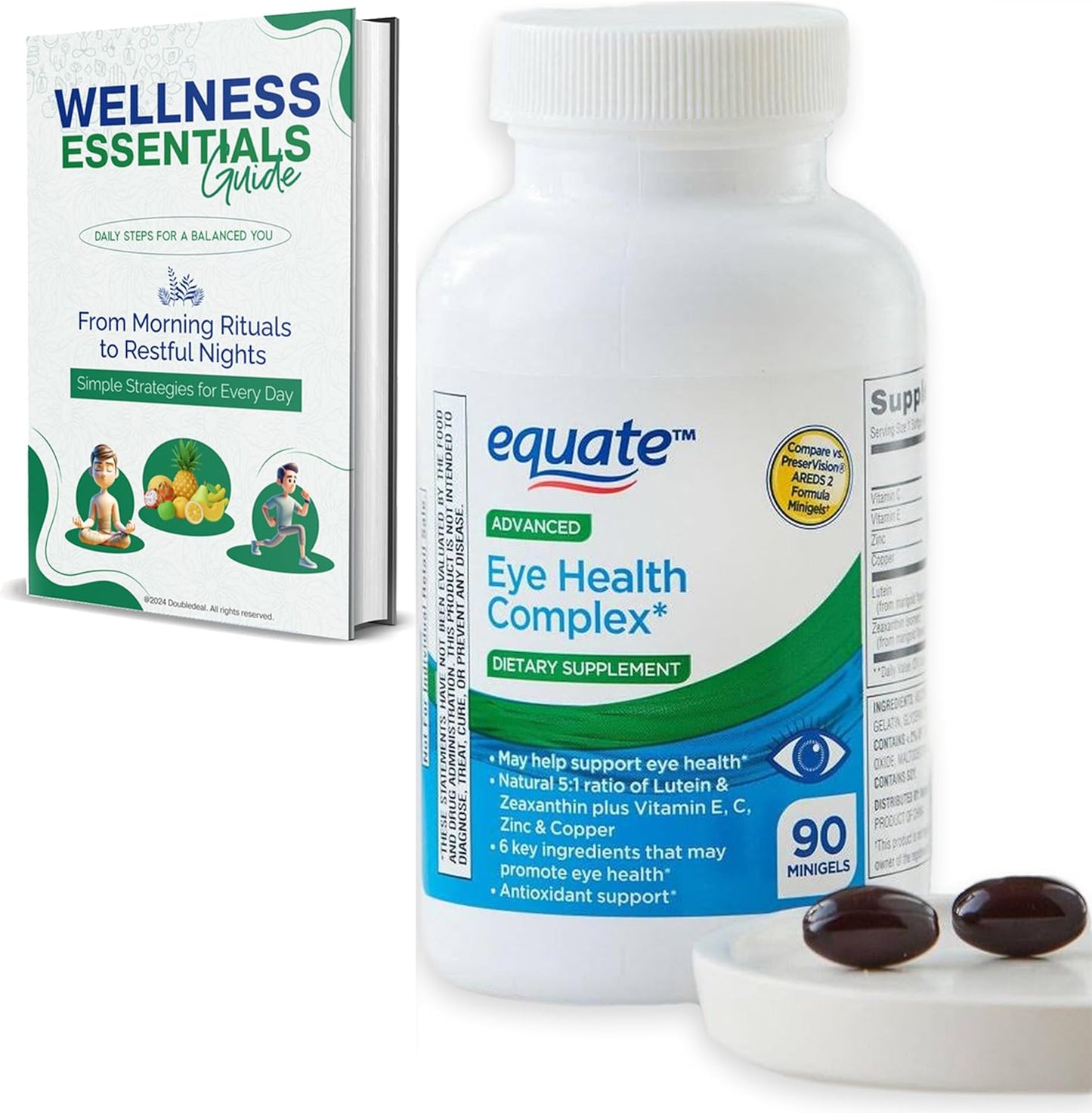 Advanced Eye Health Minigels with Carotenoid Blend, Lutein, Zeaxanthin, Vitamins E, C, Zinc, Copper - 90 Count