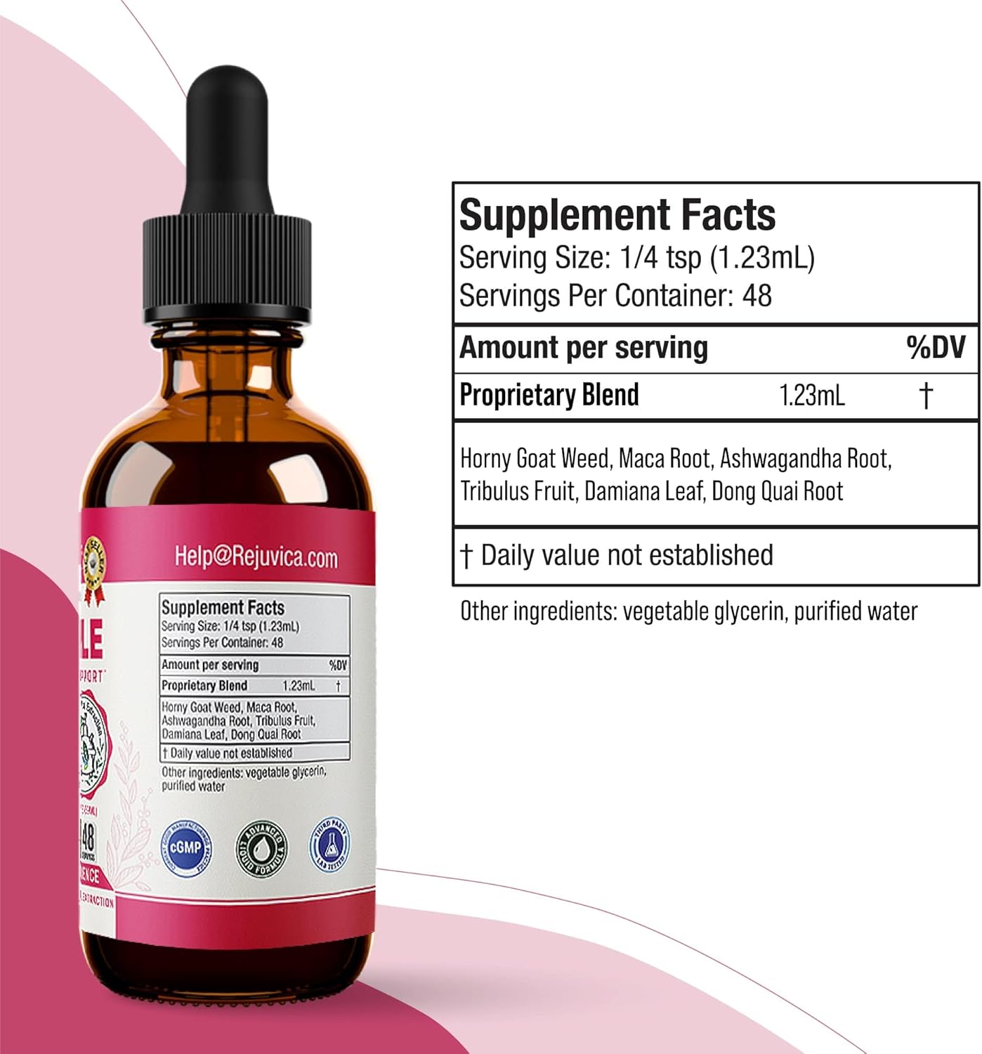 Advanced Female Libido Support Supplement with Liquid Delivery for Better Absorption - Includes Maca, Horny Goat Weed, Damiana & More - By Rejuvica Health