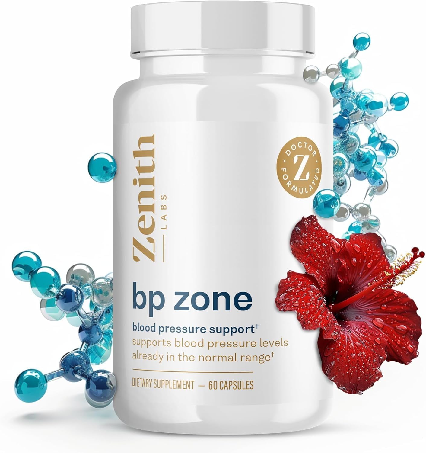 Advanced Formula Natural Blood Pressure Supplement Capsules for Circulatory & Cardiovascular Health Support - Herbal Extract Pills to Lower BP Naturally by Zenith Labs BP Zone