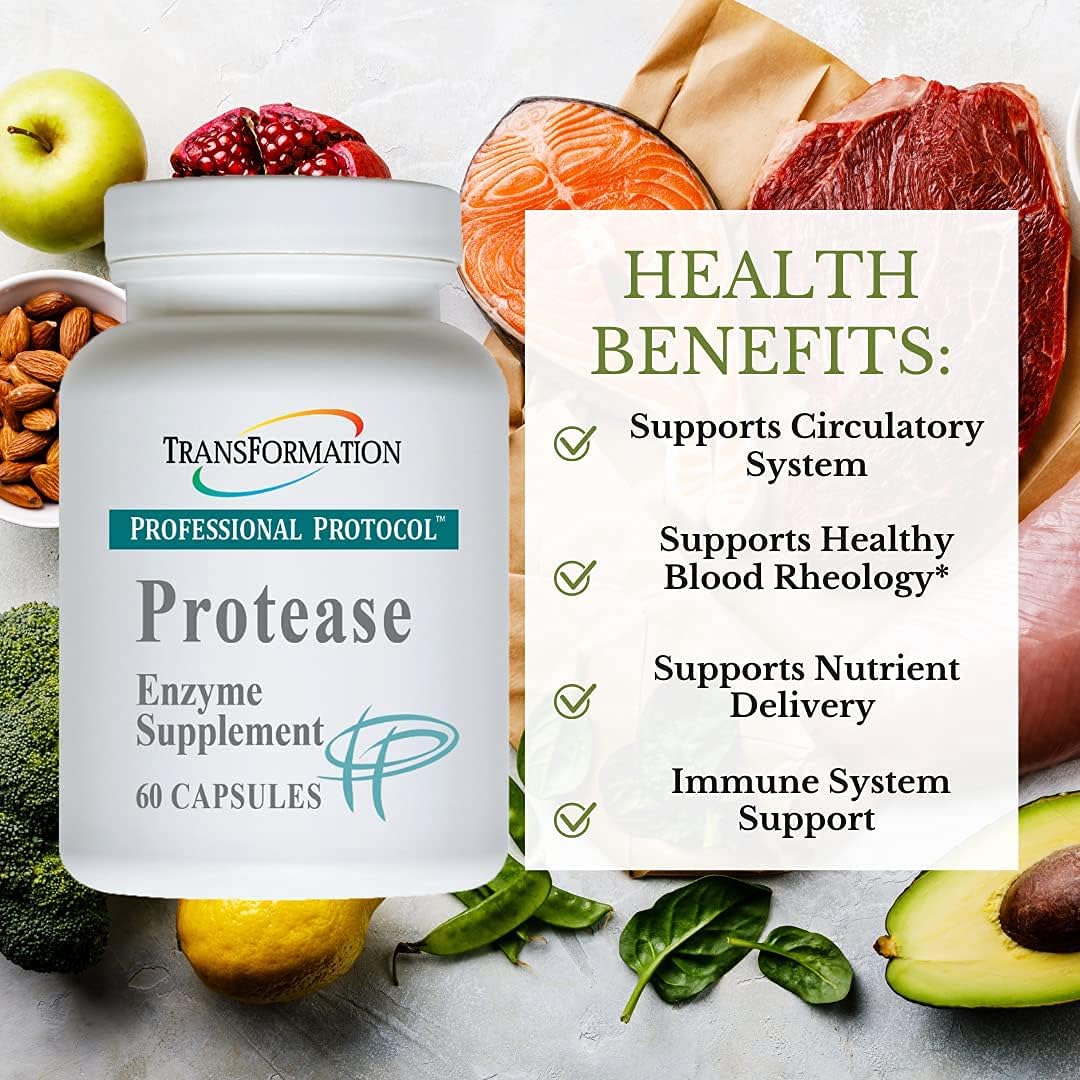 Advanced Formula Transformation Enzymes Protease Digestive Supplement - Supports Healthy Digestion, Immunity, Nutrient Absorption - Improve Tolerance, 60 Capsules