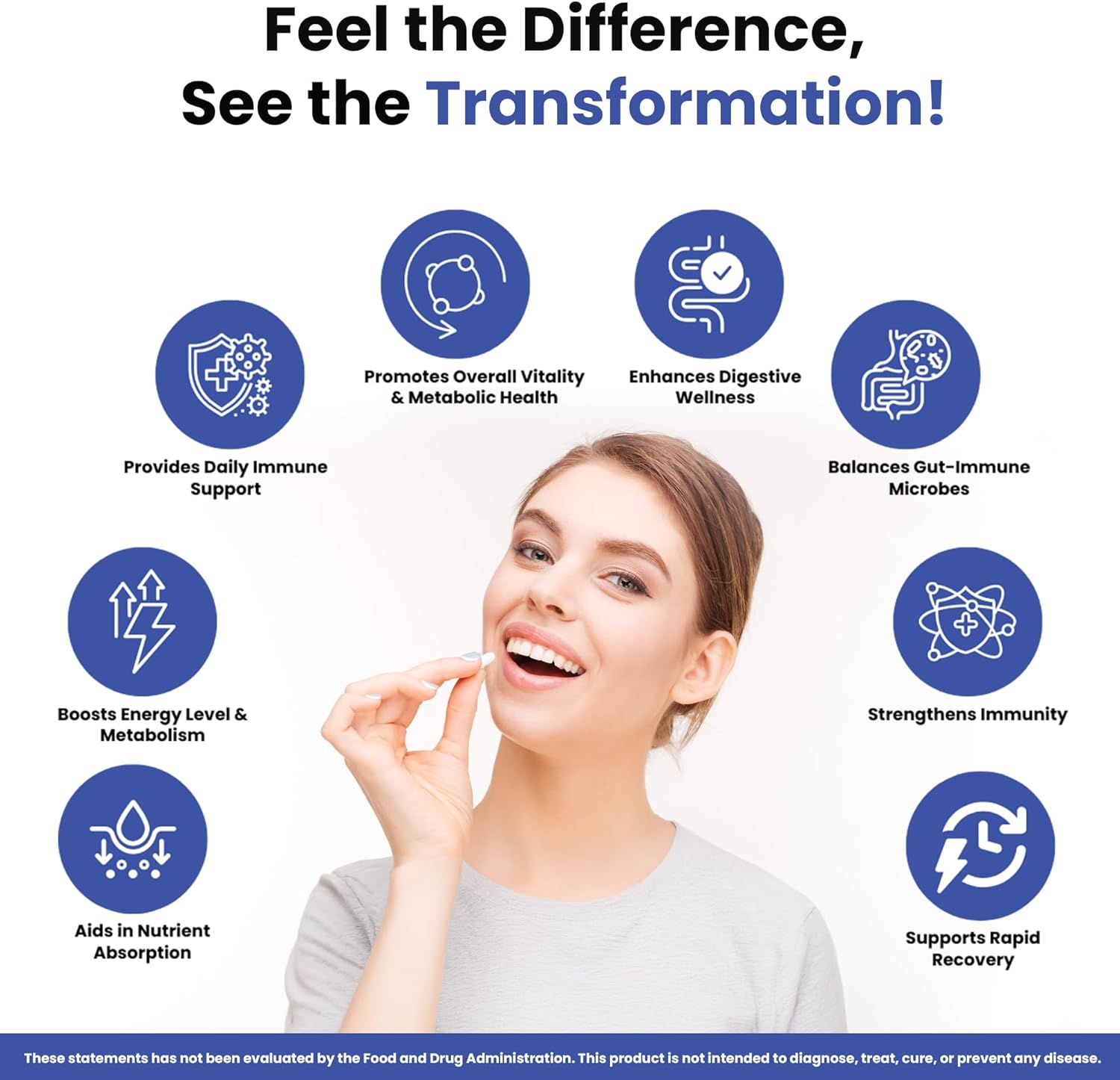 Advanced Gut & Immune Support Supplement with Probiotics, Prebiotic Fiber, Colostrum, Vitamin C, Zinc, L-Lysine | Vegan Capsules | 60 Count