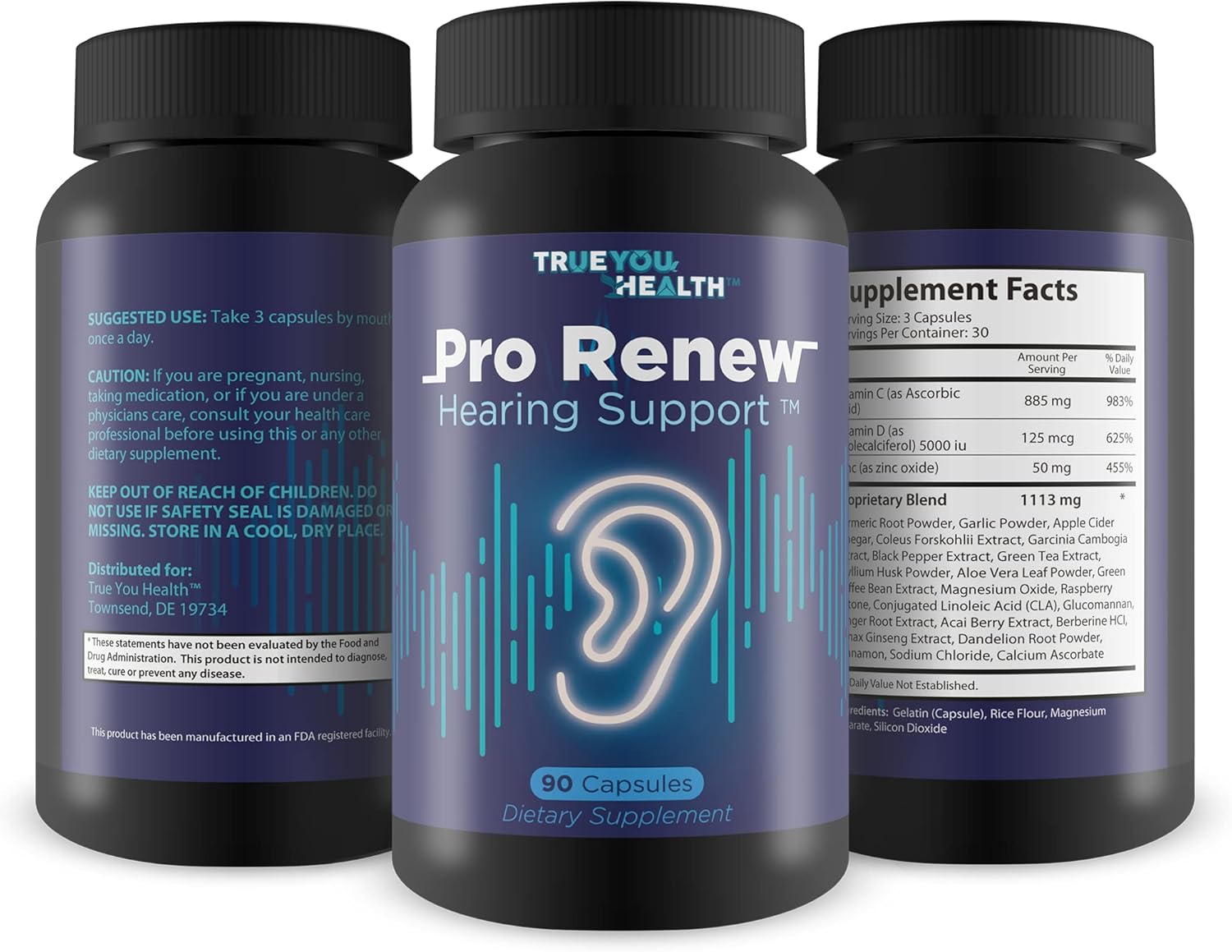 Advanced Hearing Formula with Vitamin D & Antioxidants for Inner & Middle Ear Health - Promotes Circulation & Healthy Hearing