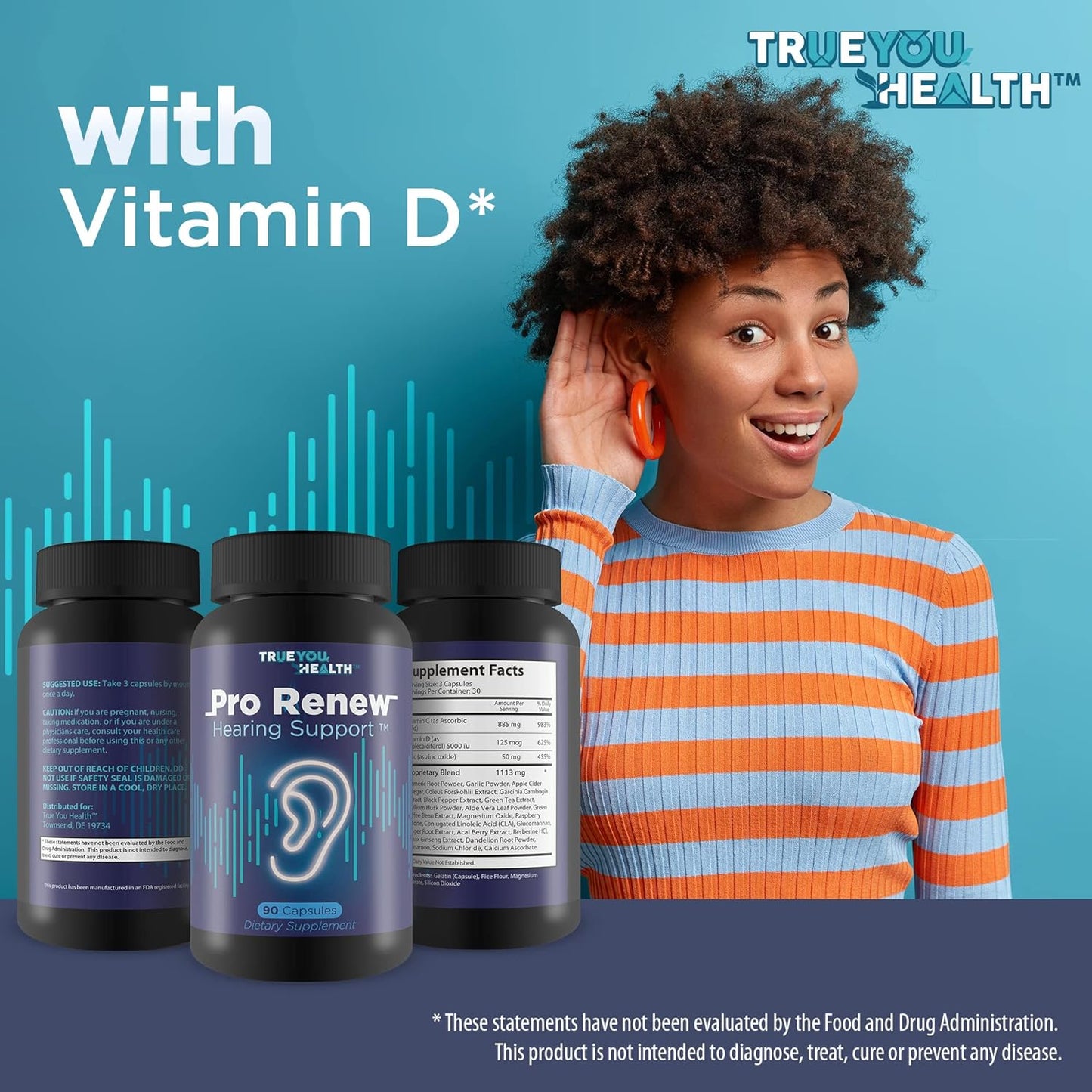 Advanced Hearing Formula with Vitamin D & Antioxidants for Inner & Middle Ear Health - Promotes Circulation & Healthy Hearing