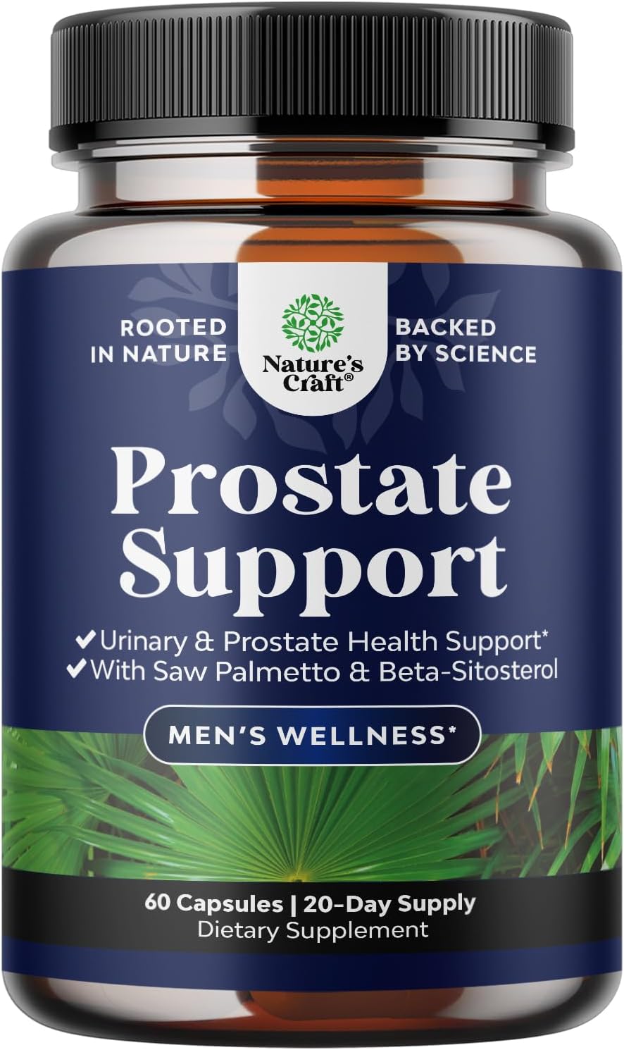 Advanced Herbal Prostate Health Supplements for Men - Supports Frequent Urination - 60 Capsules with Beta Sitosterol, Selenium, Pygeum, Saw Palmetto