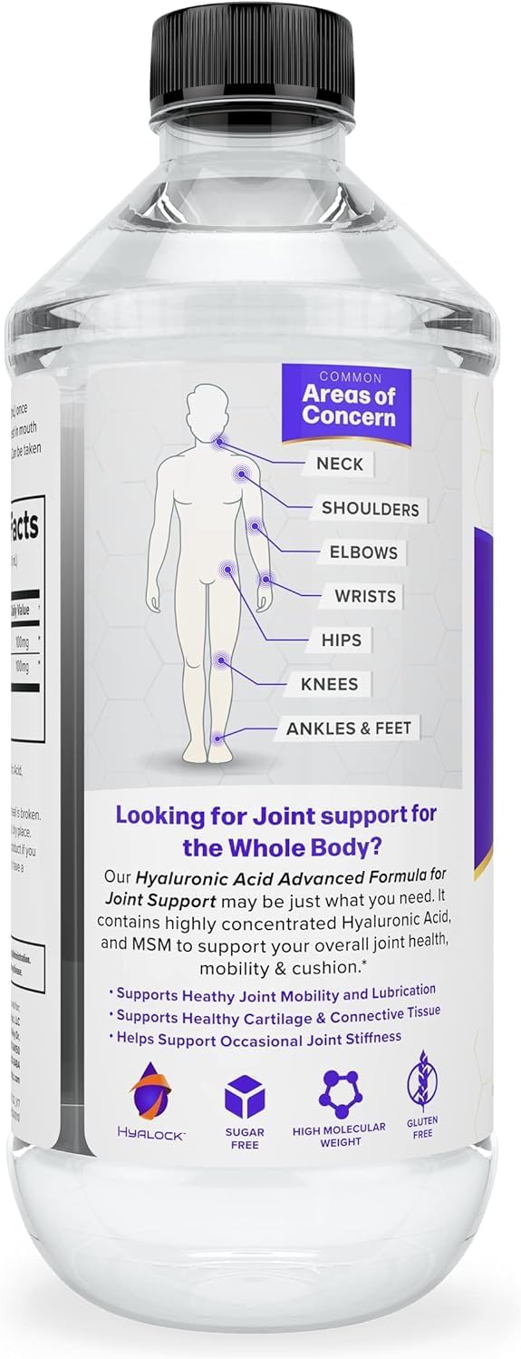 Advanced Hyaluronic Acid Joint Support Supplement with MSM - 12 oz - for Overall Joint Health in Women & Men