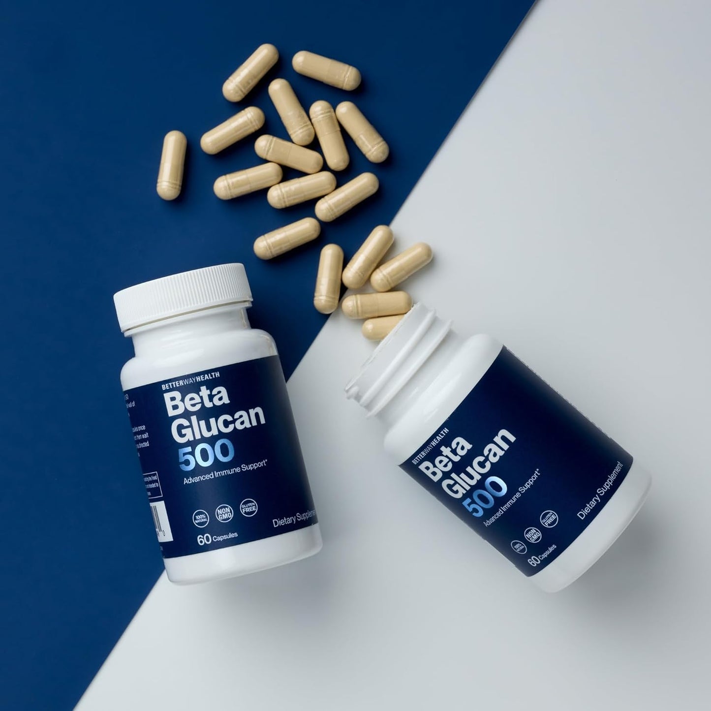 Advanced Immune Support Supplement with Beta Glucan 500 - Immune System Booster - 500mg 60 Capsules