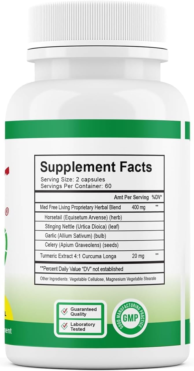 Advanced Joint Comfort Support Supplement with Turmeric, Stinging Nettle, Horsetail, Garlic & Celery Seed - 120 Count