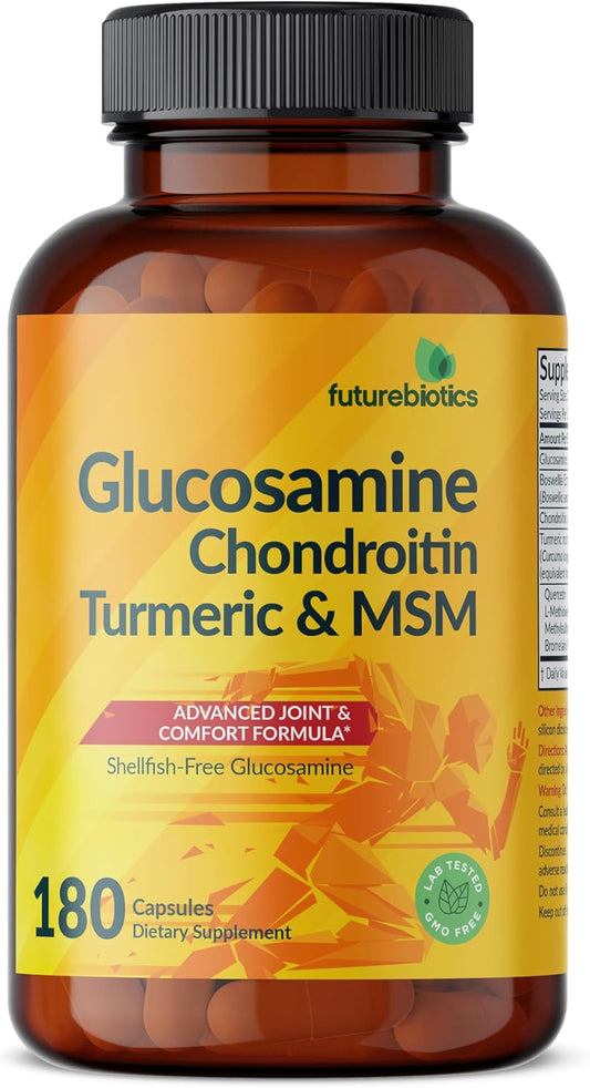 Advanced Joint Formula with Glucosamine, Chondroitin, Turmeric & MSM - 180 Capsules for Healthy Joints & Mobility