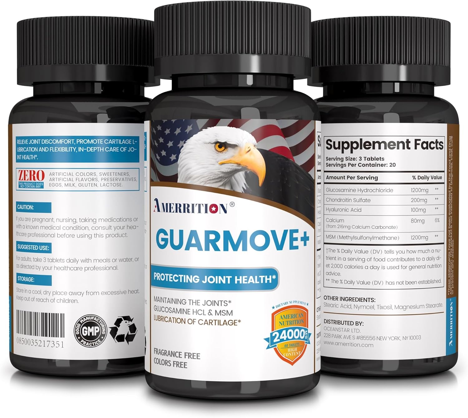 Advanced Joint Health Supplement with Glucosamine, Chondroitin, and MSM - 60 Tablets by Amerrition for Guaranteed Mobility