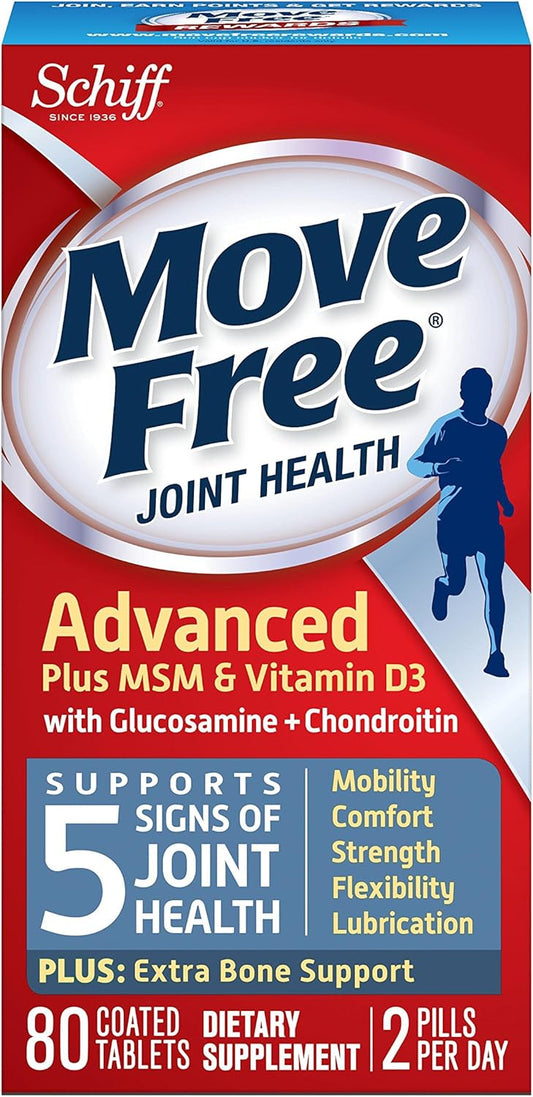 Advanced Joint Supplement with Glucosamine, Chondroitin, MSM, Vitamin D3, and Hyaluronic Acid - 80 Count