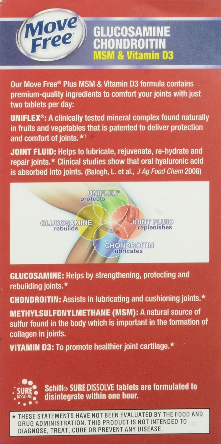 Advanced Joint Supplement with Glucosamine, Chondroitin, MSM, Vitamin D3, and Hyaluronic Acid - 80 Count