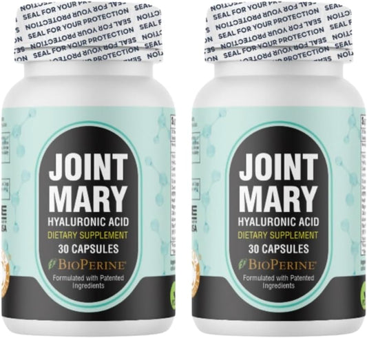 Advanced Joint Support Supplement - 2 Pack with Hyaluronic Acid, Collagen, Turmeric, Glucosamine, MSM, Vitamin C - 30 Capsules