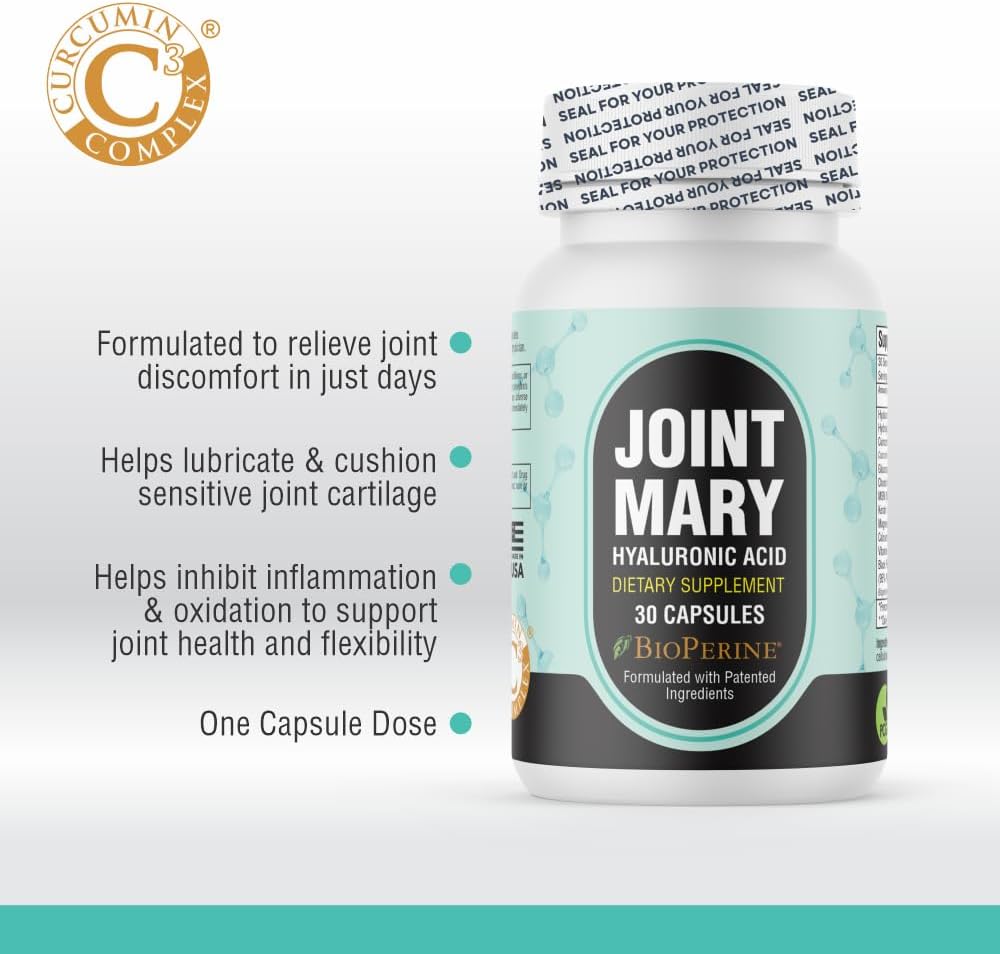 Advanced Joint Support Supplement - 2 Pack with Hyaluronic Acid, Collagen, Turmeric, Glucosamine, MSM, Vitamin C - 30 Capsules