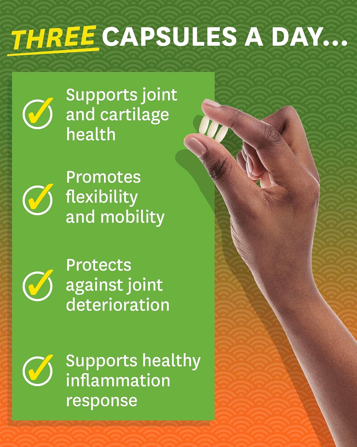 Advanced Joint Support Supplement with Glucosamine, Chondroitin, MSM, and Turmeric - Promotes Bone and Joint Flexibility - 90 Capsules