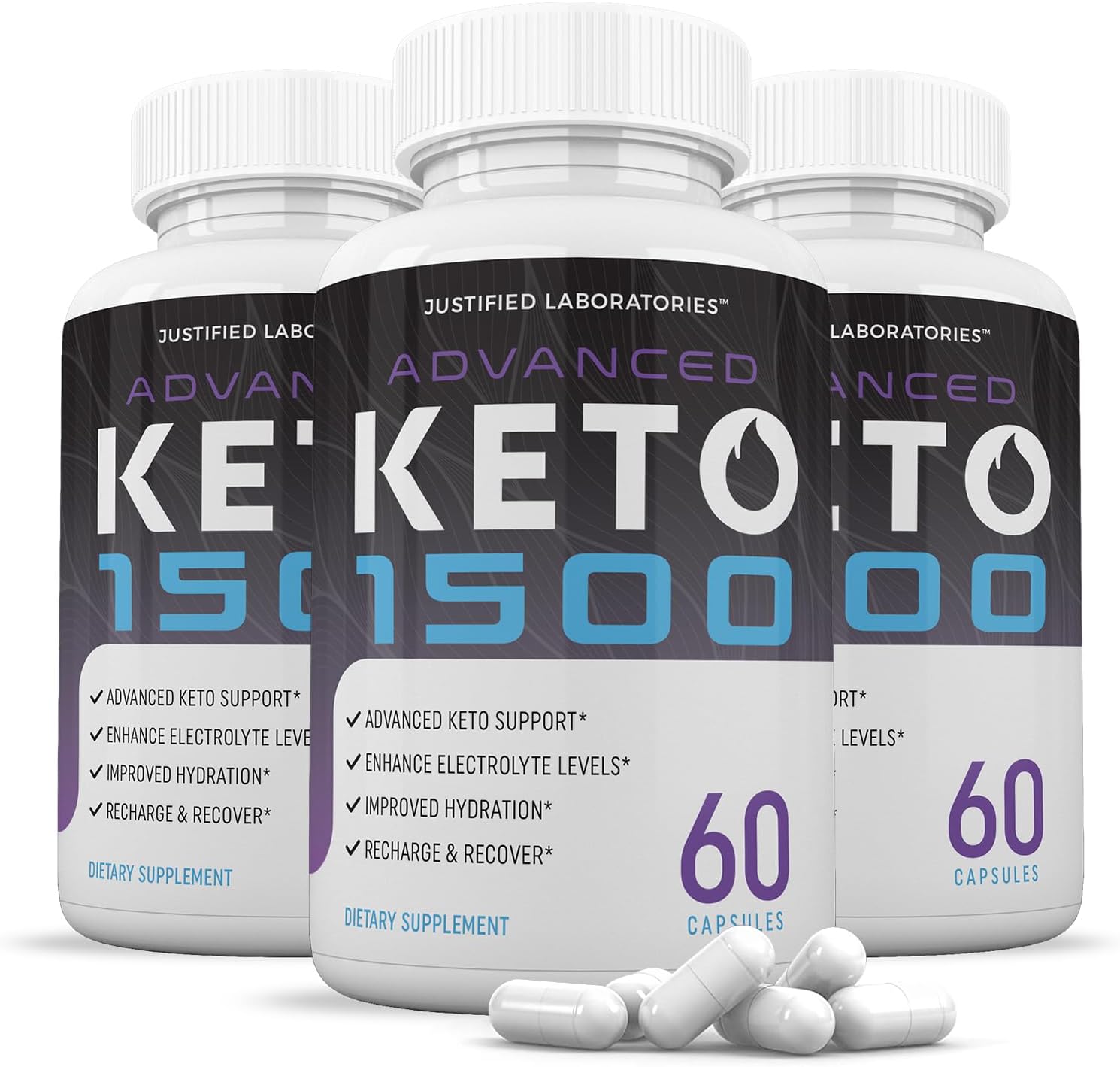 Advanced Keto 1500 Pills 3 Pack 1275MG - New Formula with Apple Cider Vinegar, Olive Oil, Green Tea - 180 Capsules
