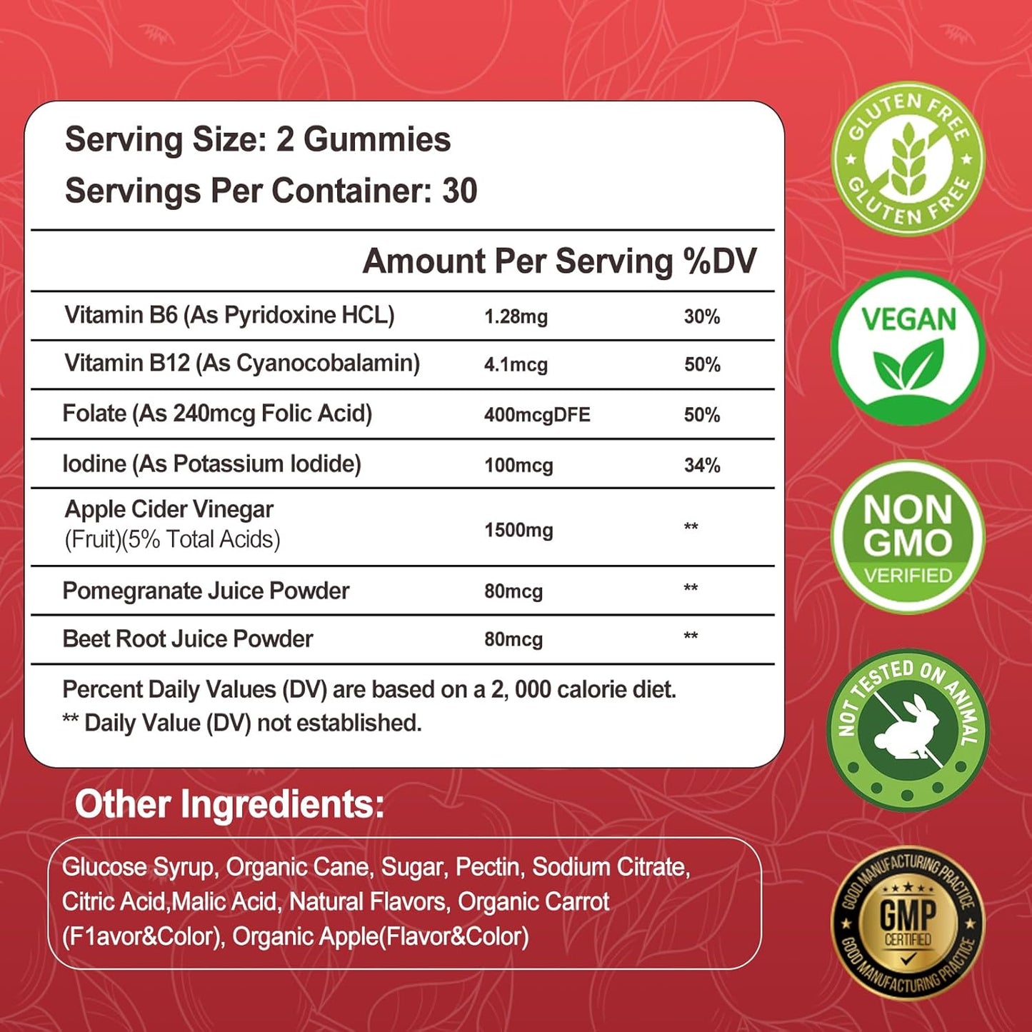 Advanced Keto Apple Cider Vinegar Gummies - 1500mg with B12, B6, Folate - Vegan & Non-GMO - Keto Support for Men and Women