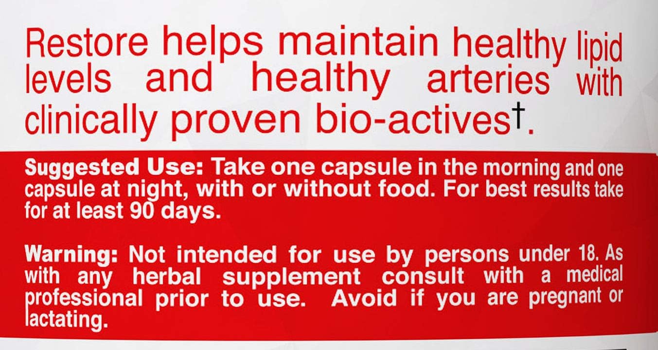 Advanced Lipid Control Herbal Supplement - Red Yeast Rice, Grape Seed, Folic Acid for Healthy Cholesterol - All-Natural Bio-Actives, Promotes Heart Health
