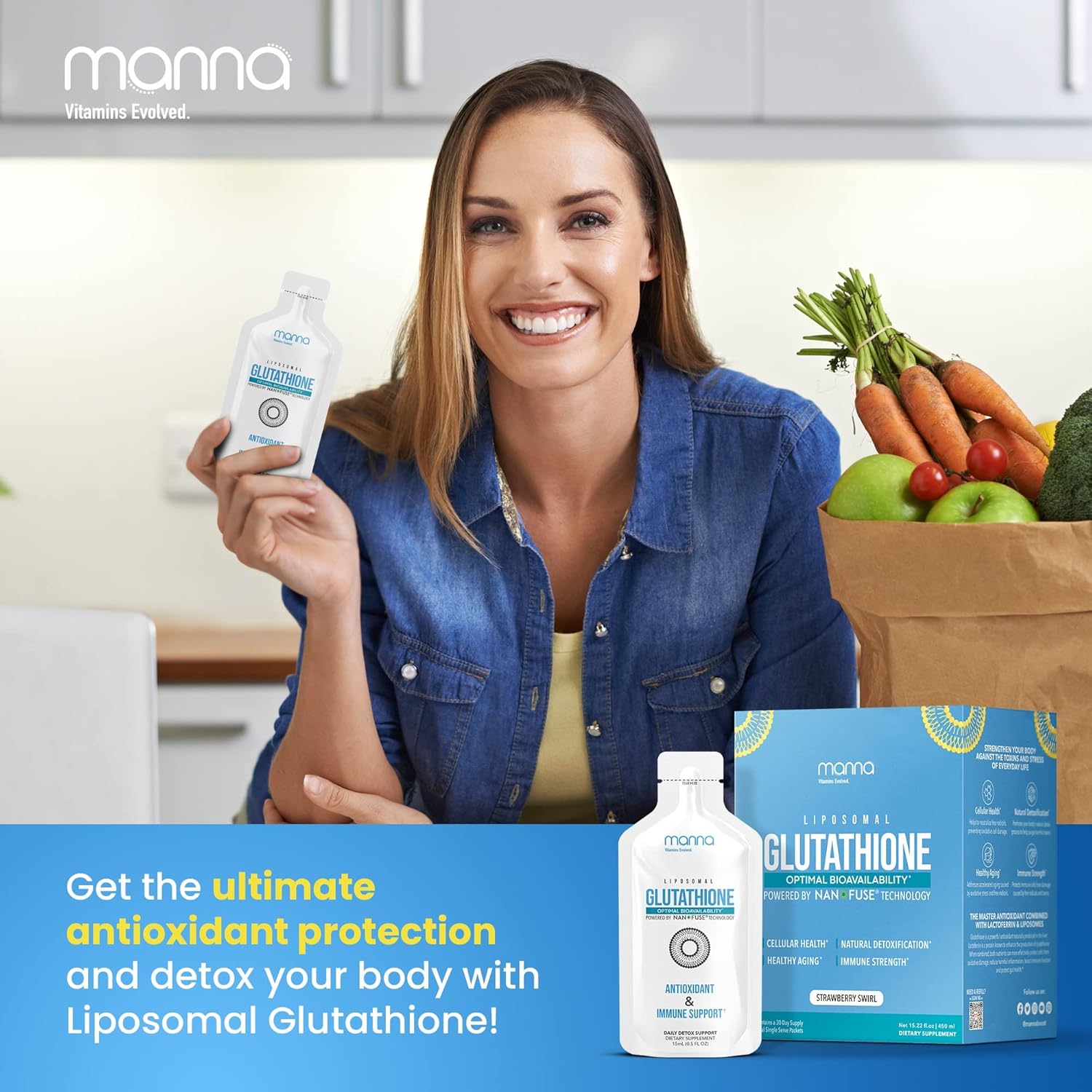 Advanced Liposomal Glutathione Supplement by Manna Vitamins - Enhanced Absorption Formula